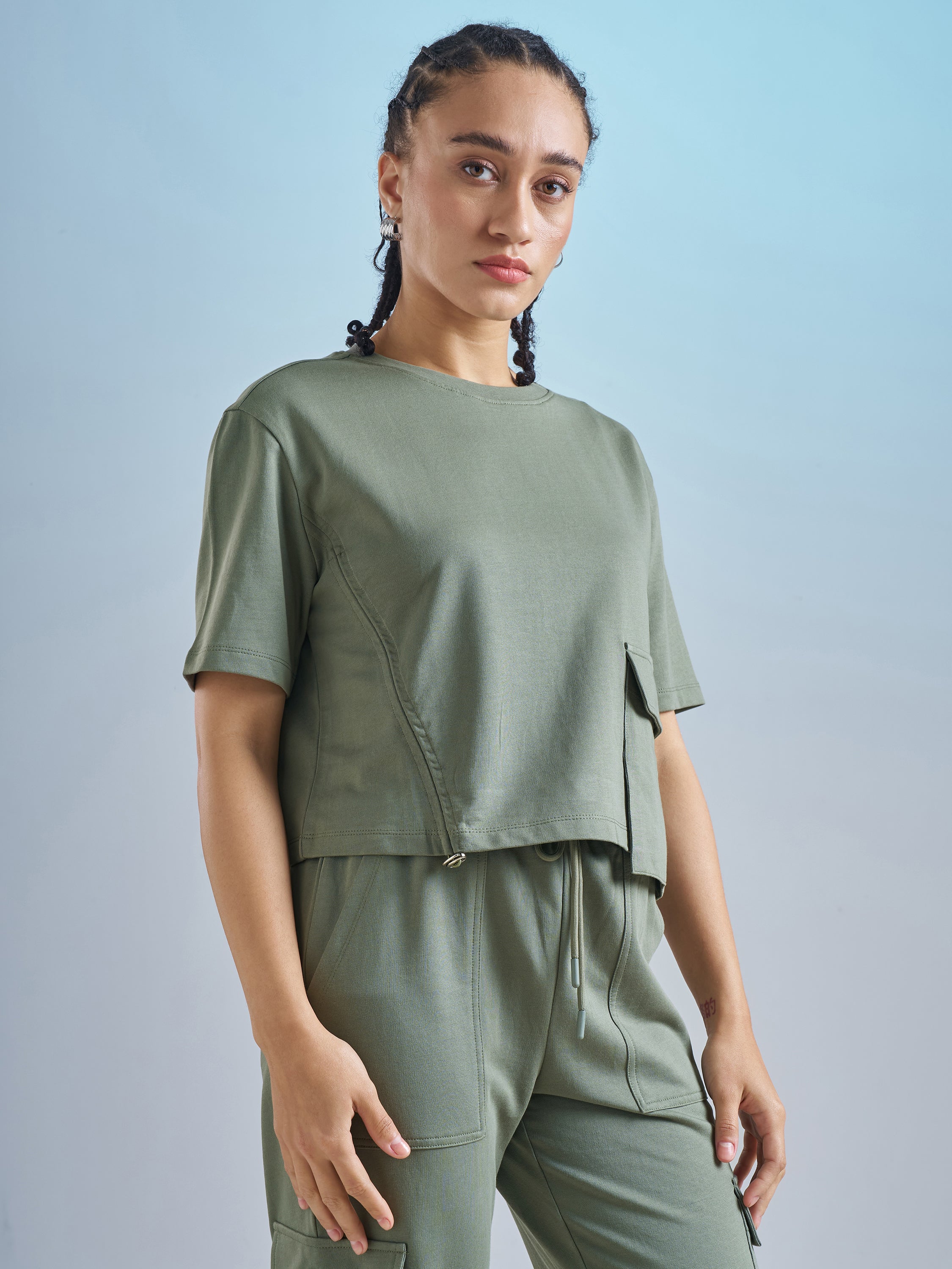 Street By Tokyo Talkies Women Olive Solid Regular Top - Olive - Image 6