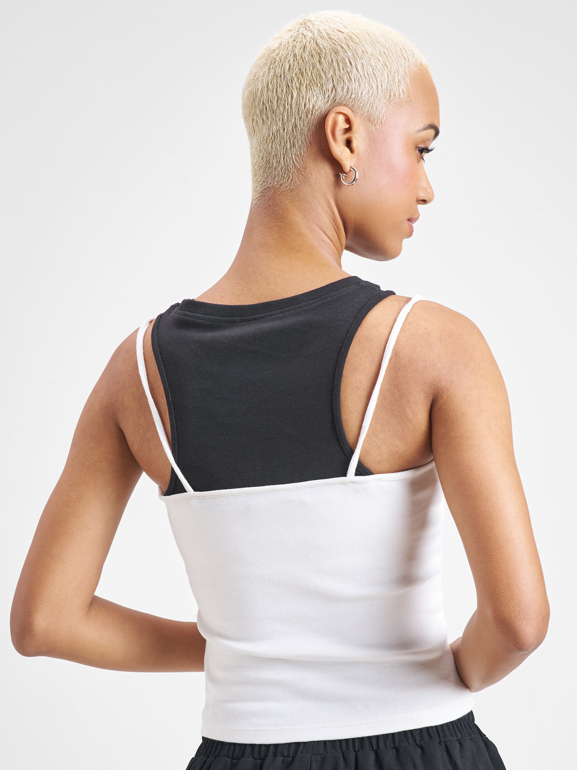 Street By Tokyo Talkies Women White Solid Tank Top - White - Image 3