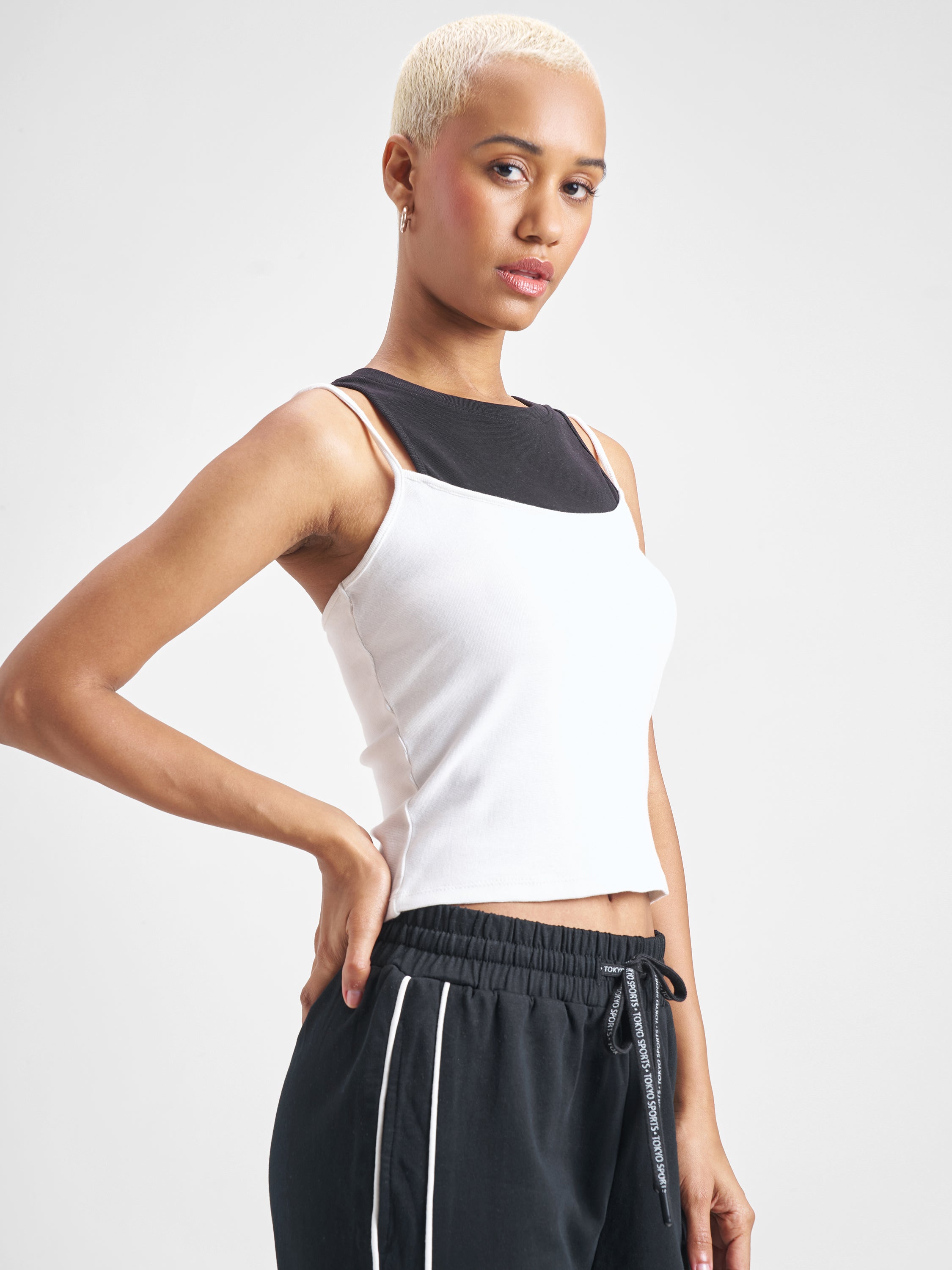 Street By Tokyo Talkies Women White Solid Tank Top - White - Image 6