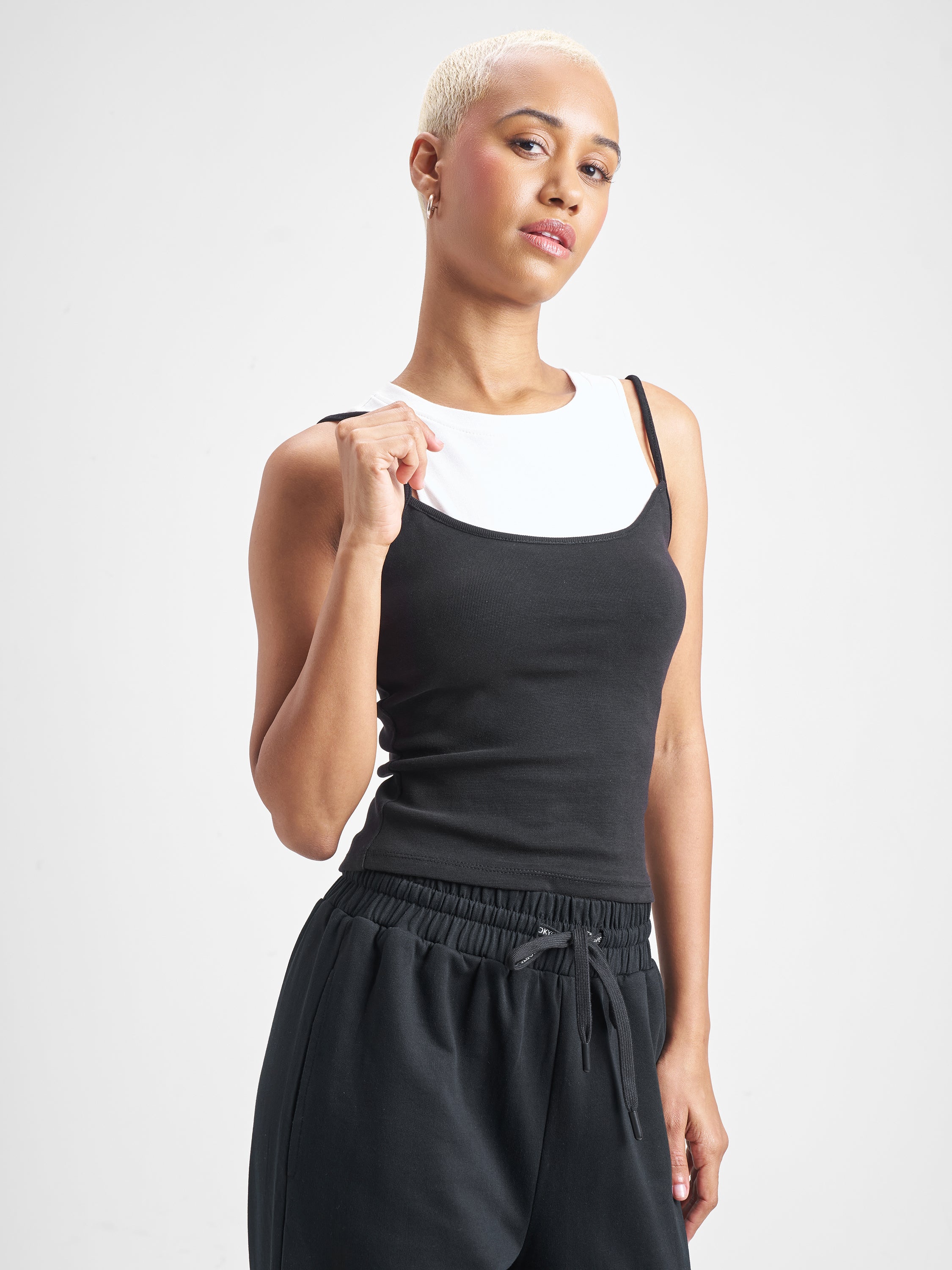 Street By Tokyo Talkies Women Black Solid Tank Top - Black - Image 6