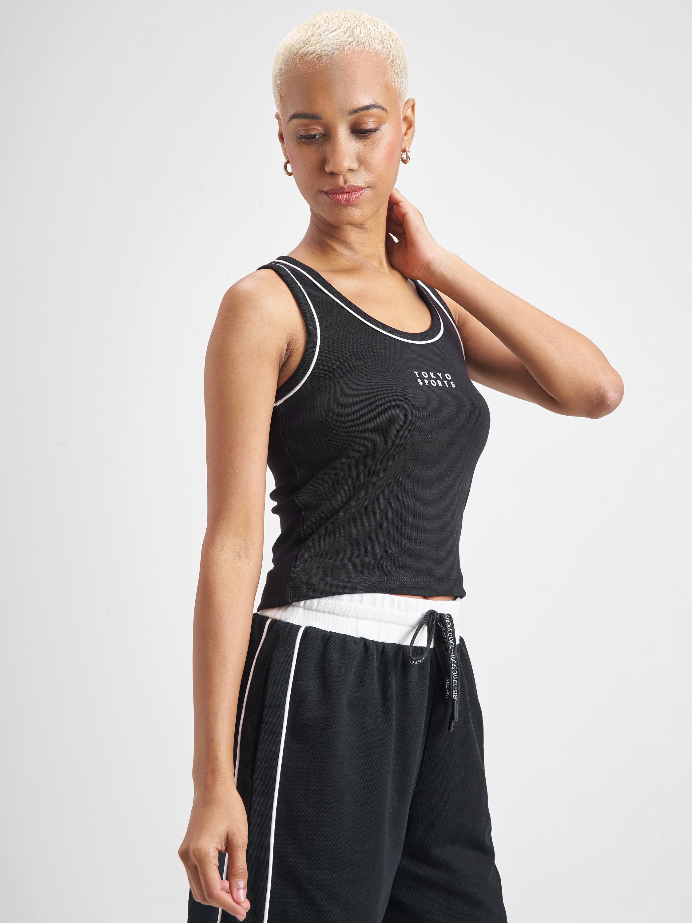 Street By Tokyo Talkies Women Black Printed Tank Top - Black - Image 6