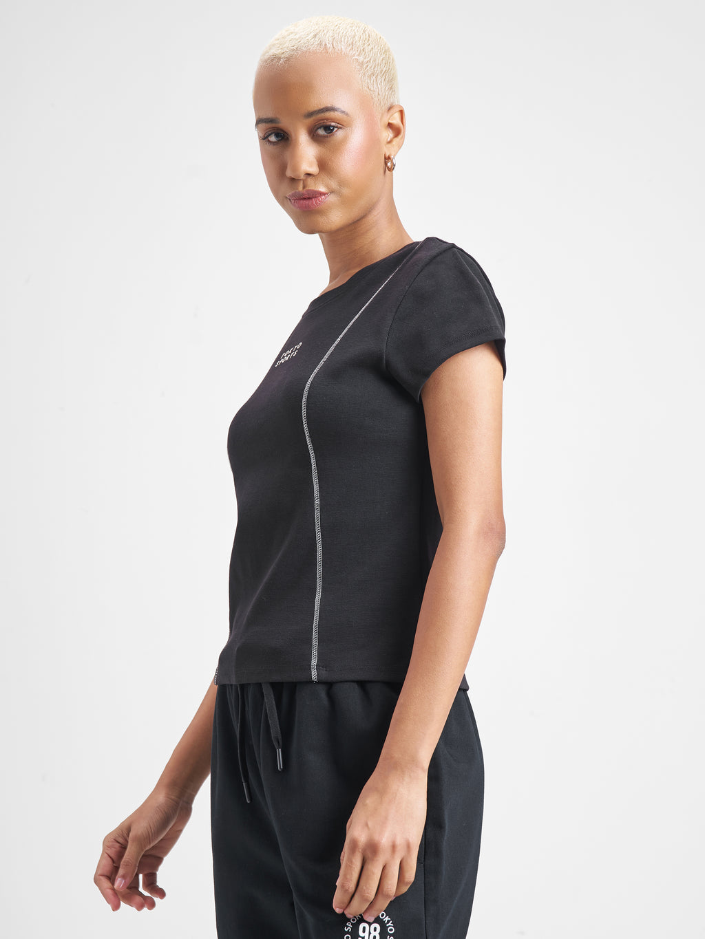 Street By Tokyo Talkies Women Black Printed Regular Top - Black - Image 4