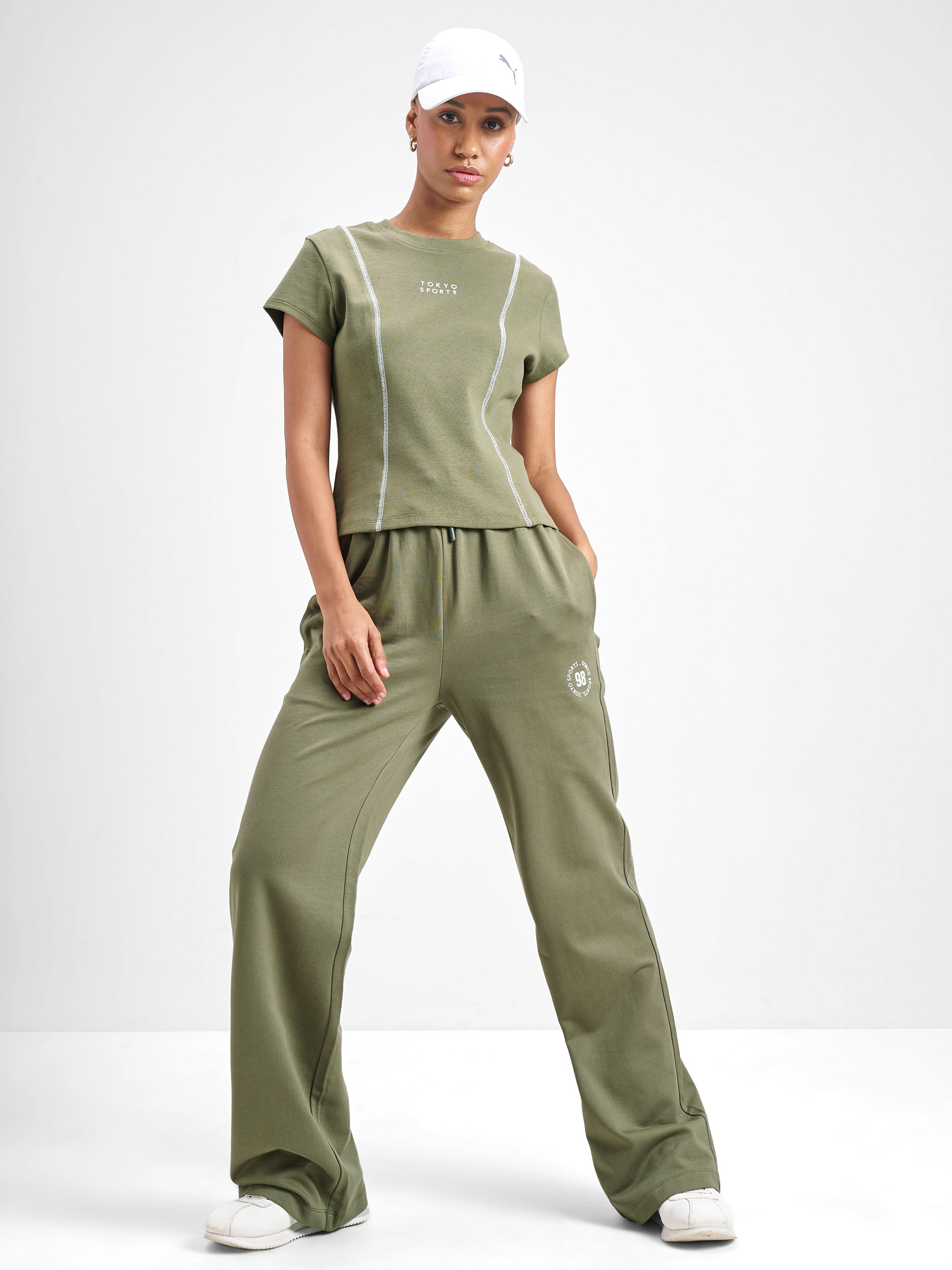 Street By Tokyo Talkies Women Olive Printed Regular Top - Olive - Image 2