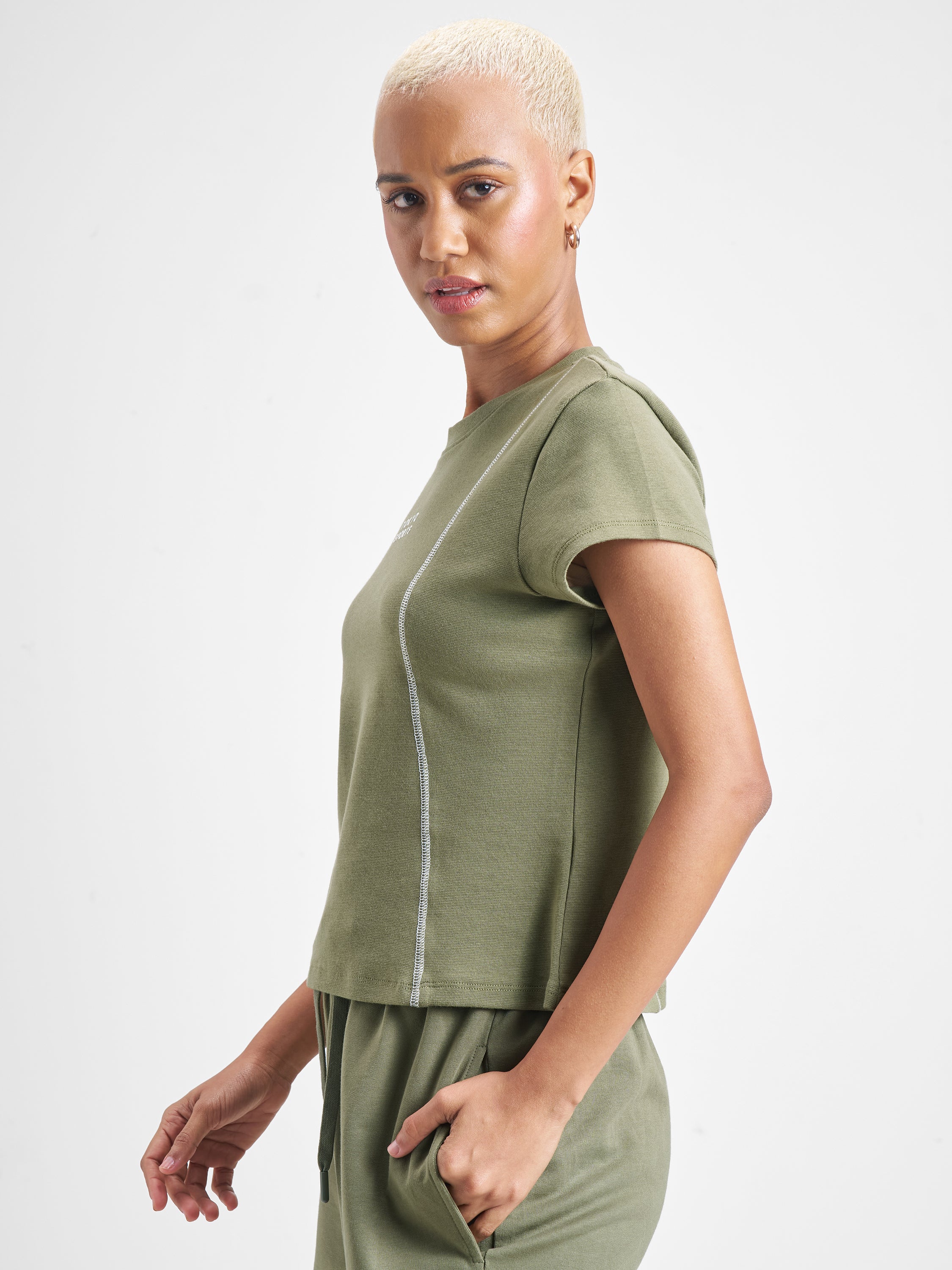 Street By Tokyo Talkies Women Olive Printed Regular Top - Olive - Image 4