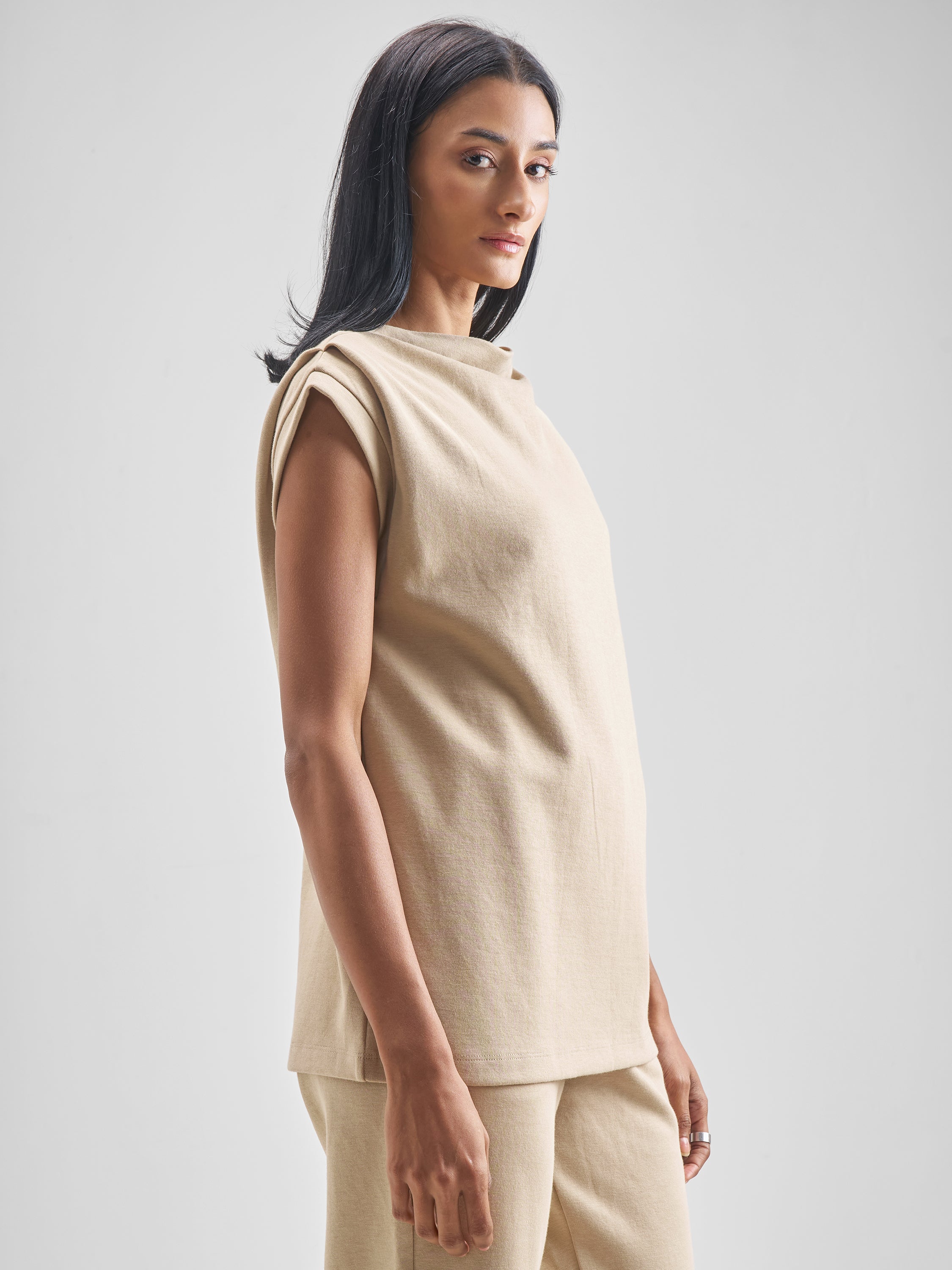 Street By Tokyo Talkies Women Beige Solid Regular Top - Beige - Image 6