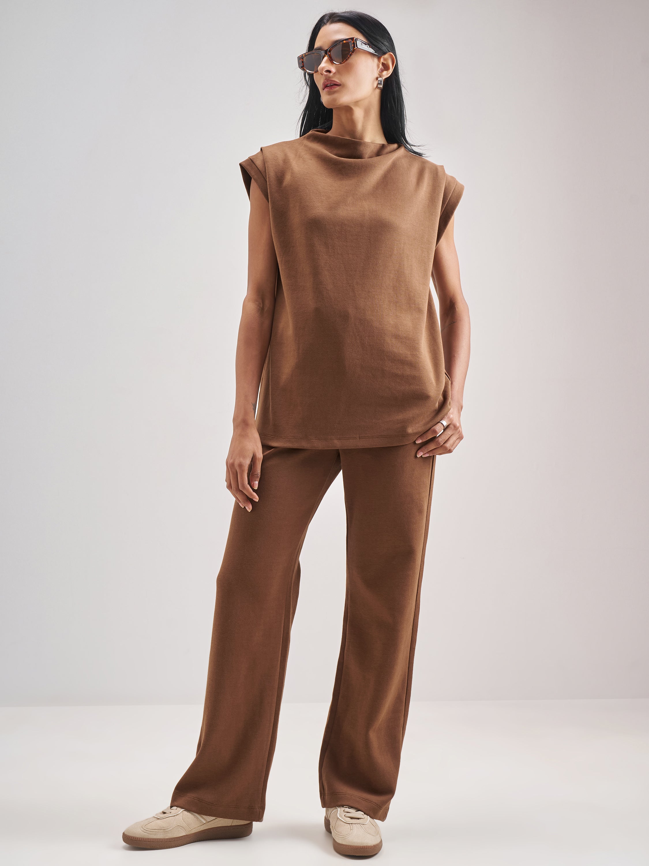 Street By Tokyo Talkies Women Brown Solid Regular Top - Brown - Image 2