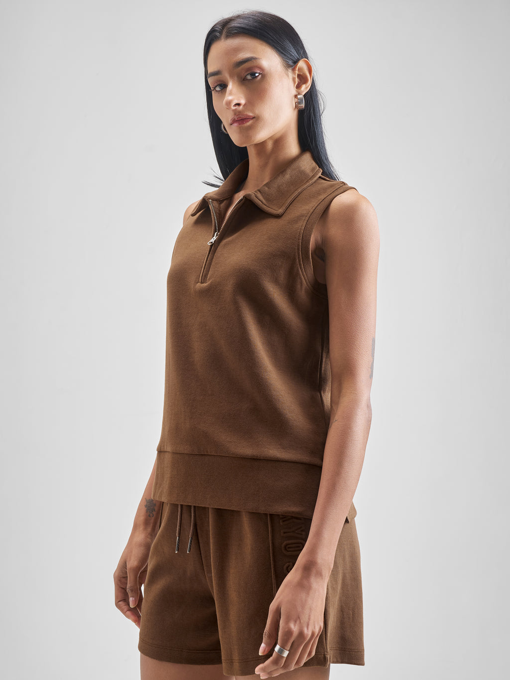 Street By Tokyo Talkies Women Brown Solid Regular Top - Brown - Image 4