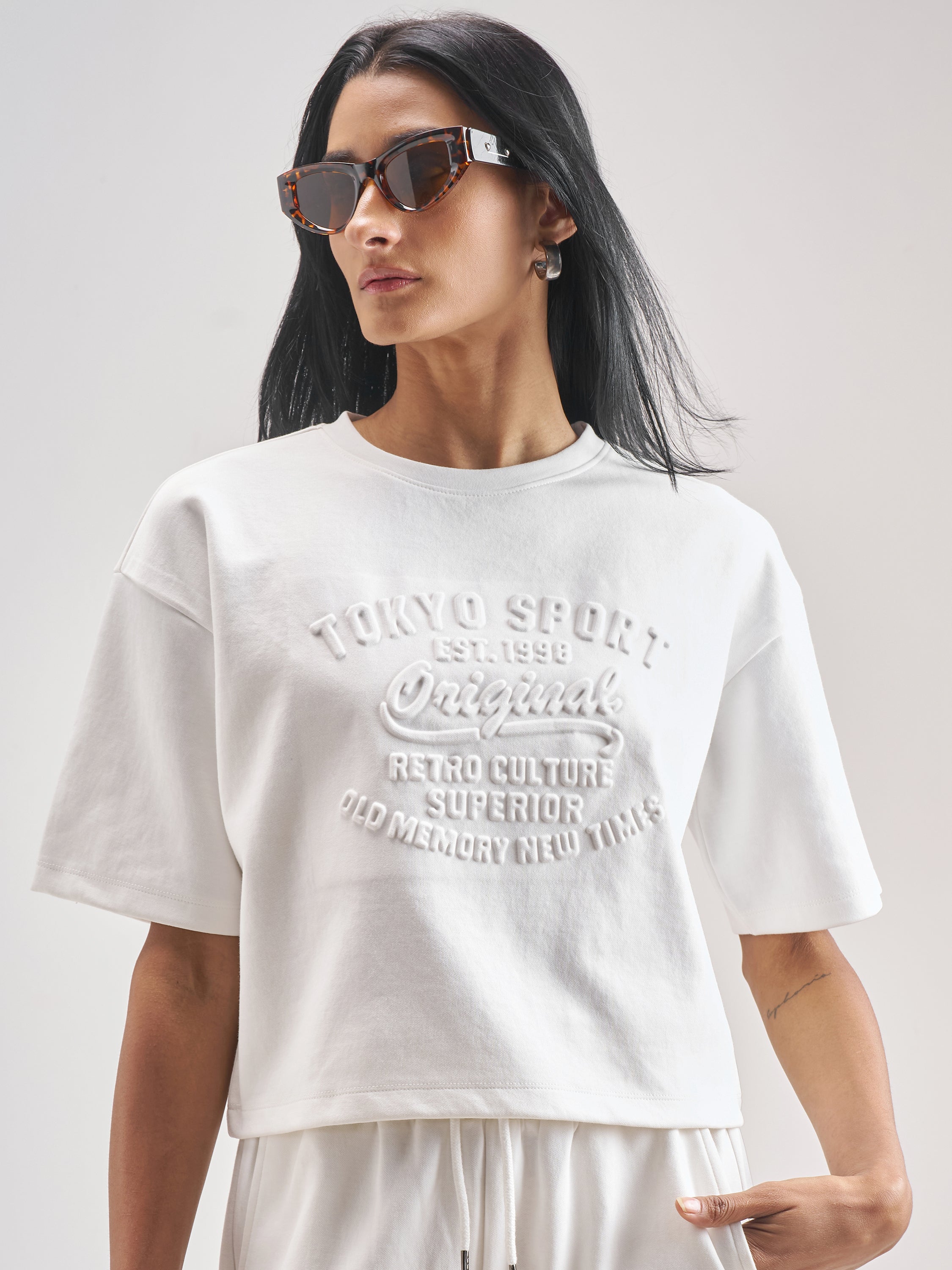 Street By Tokyo Talkies Women White Printed Regular Top - White - Image 1