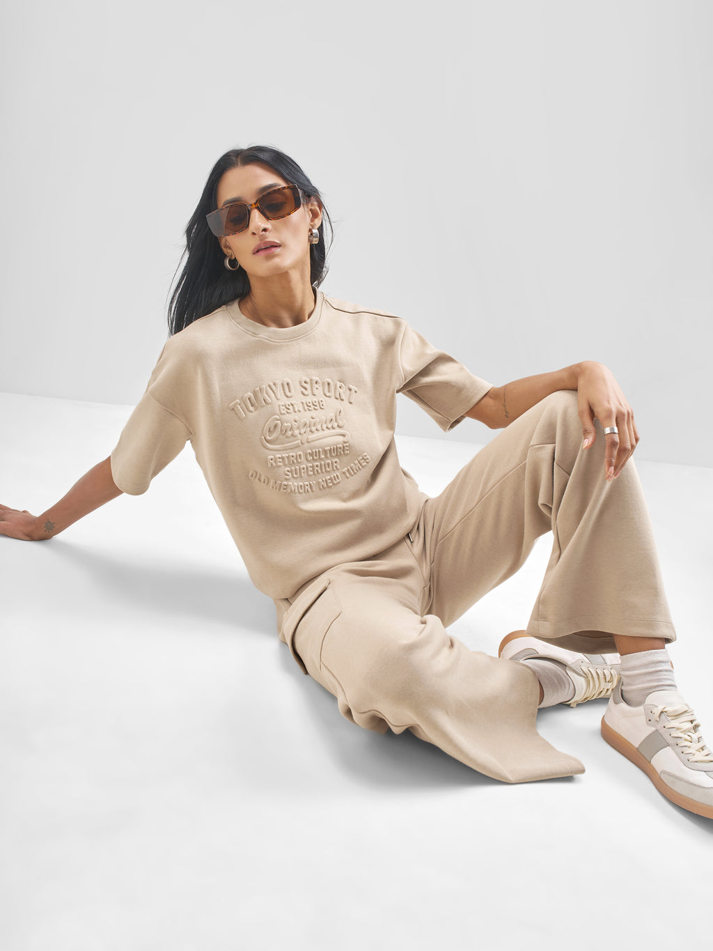 Tokyo Talkies Women Beige Self Design Regular Top - Beige - Image 2