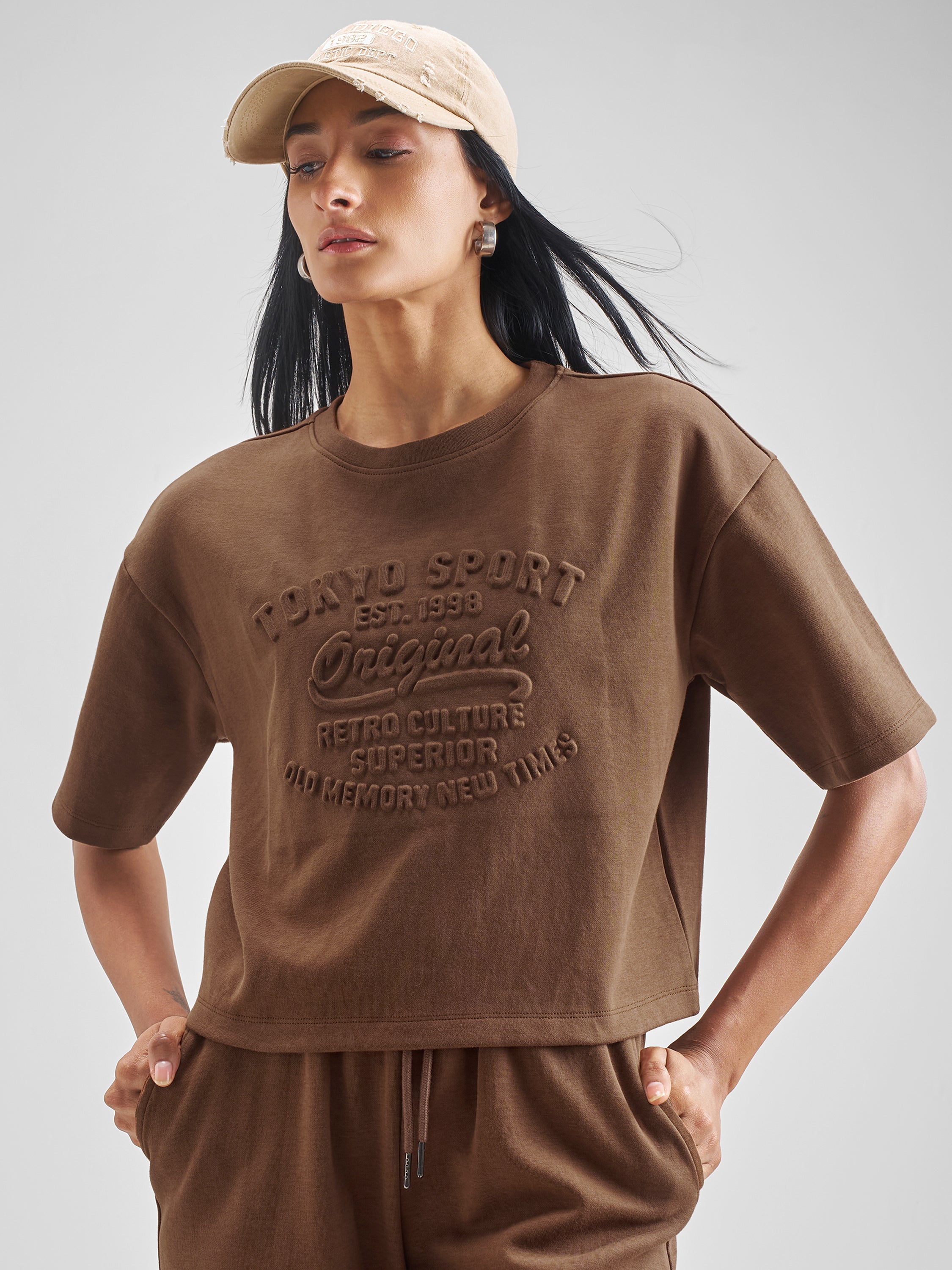 Street By Tokyo Talkies Women Brown Printed Regular Top - Brown - Image 1