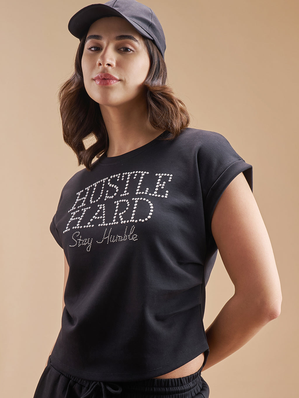 Street By Tokyo Talkies Women Black Embellished Regular Top - Black - Image 1