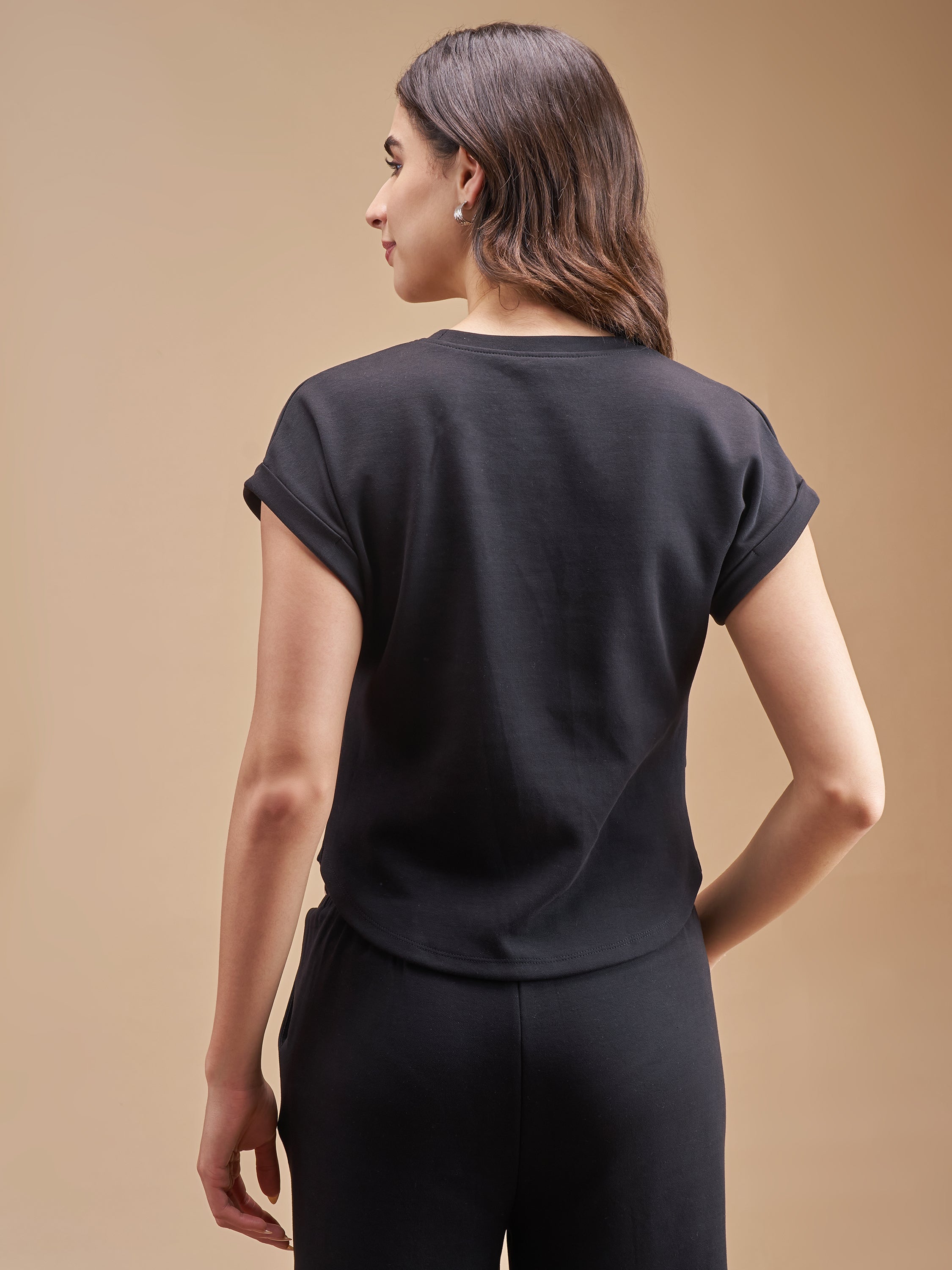 Street By Tokyo Talkies Women Black Embellished Regular Top - Black - Image 3
