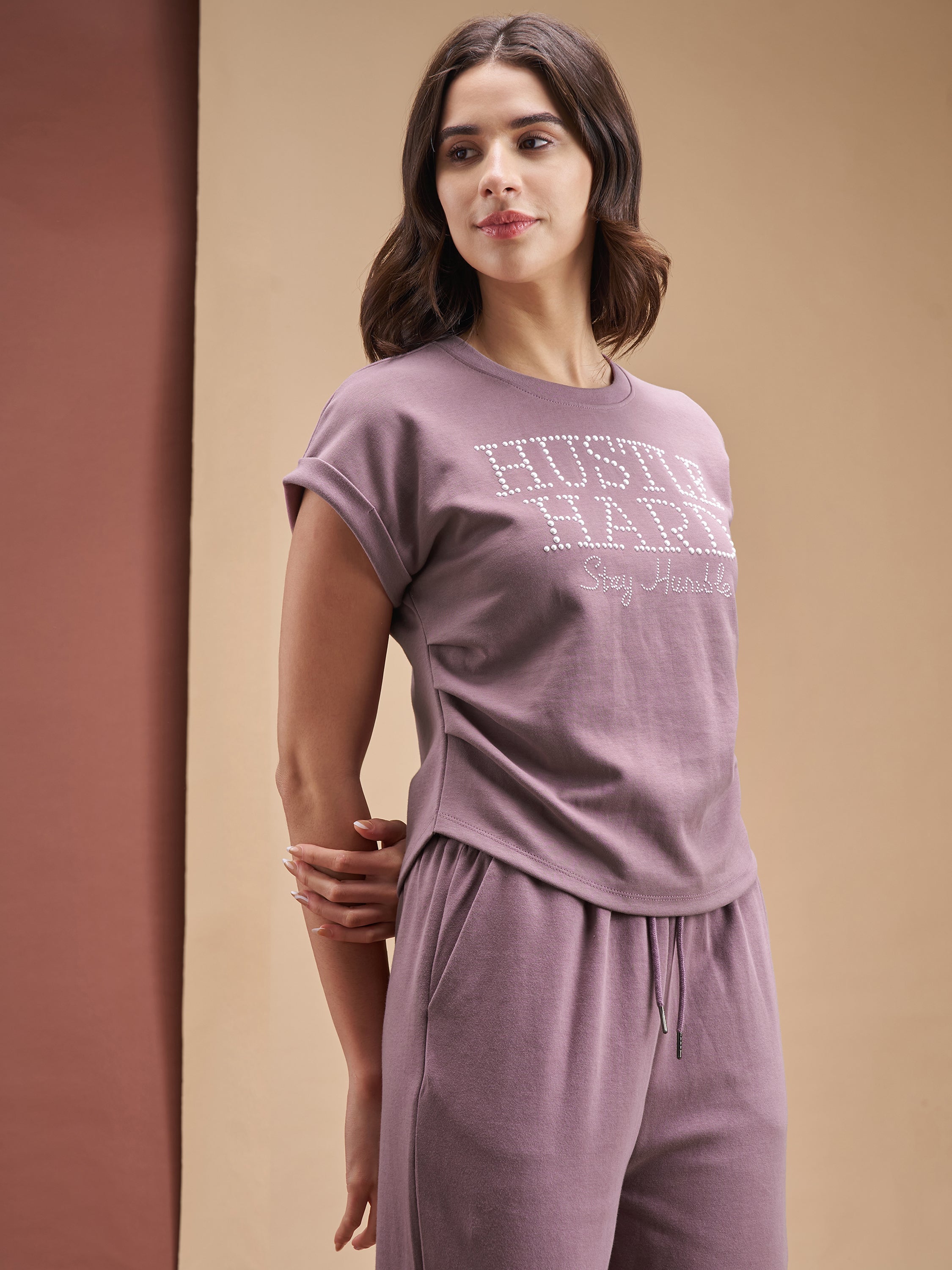 Street By Tokyo Talkies Women Purple Embellished Regular Top - Purple - Image 6