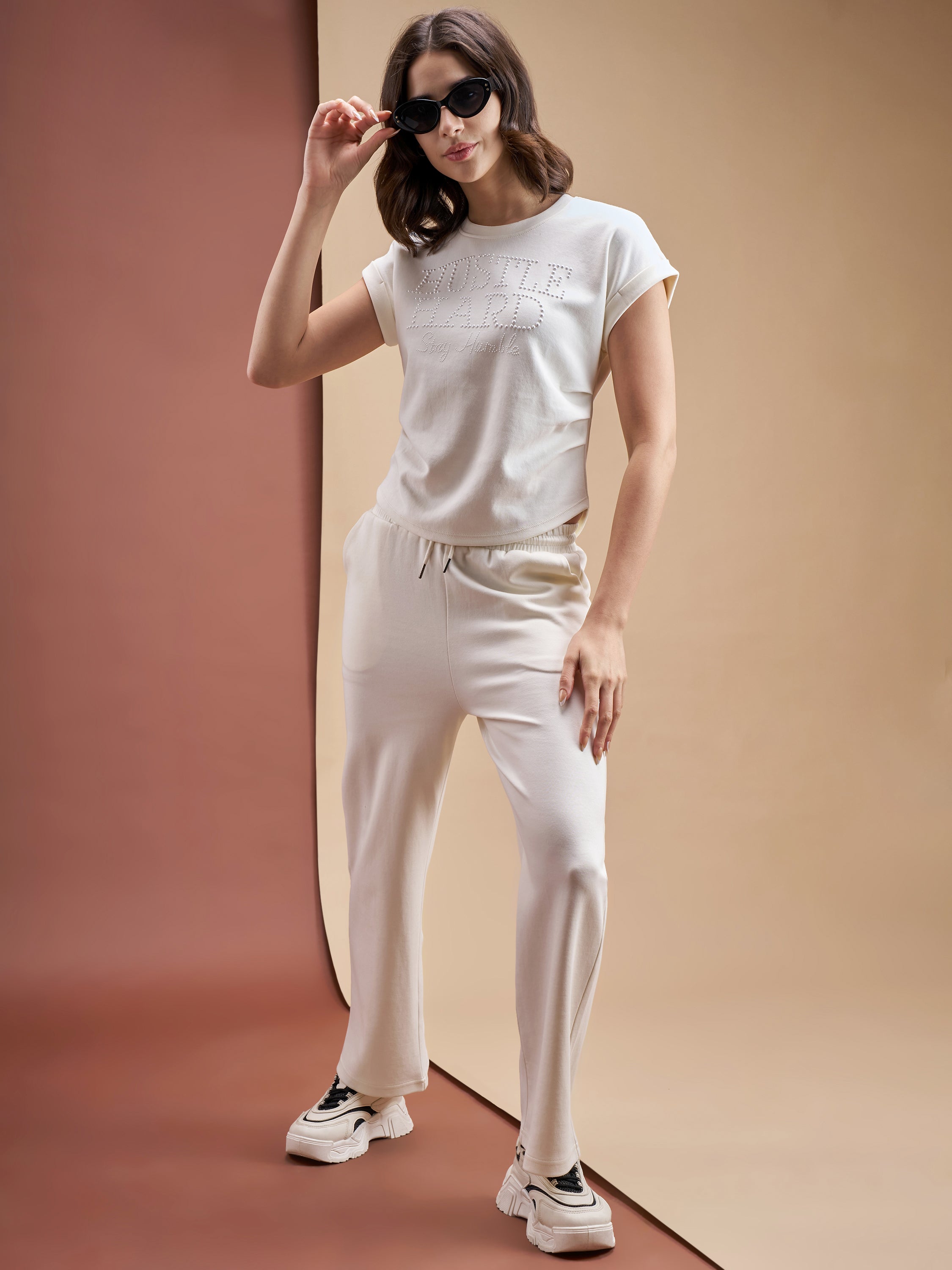 Street By Tokyo Talkies Women Off White Embellished Regular Top - Off White - Image 2