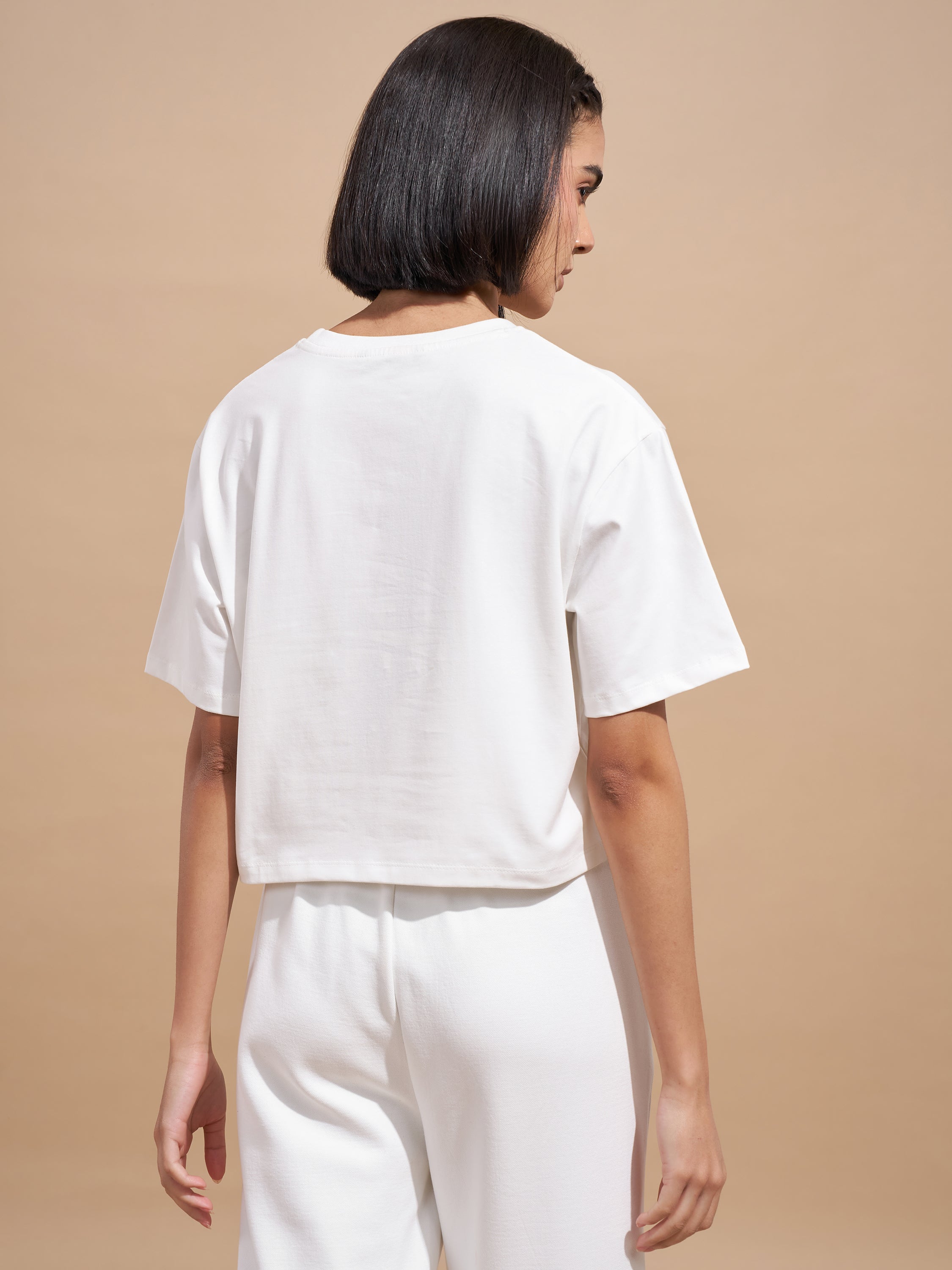 Tokyo Talkies Women White Printed Regular Top