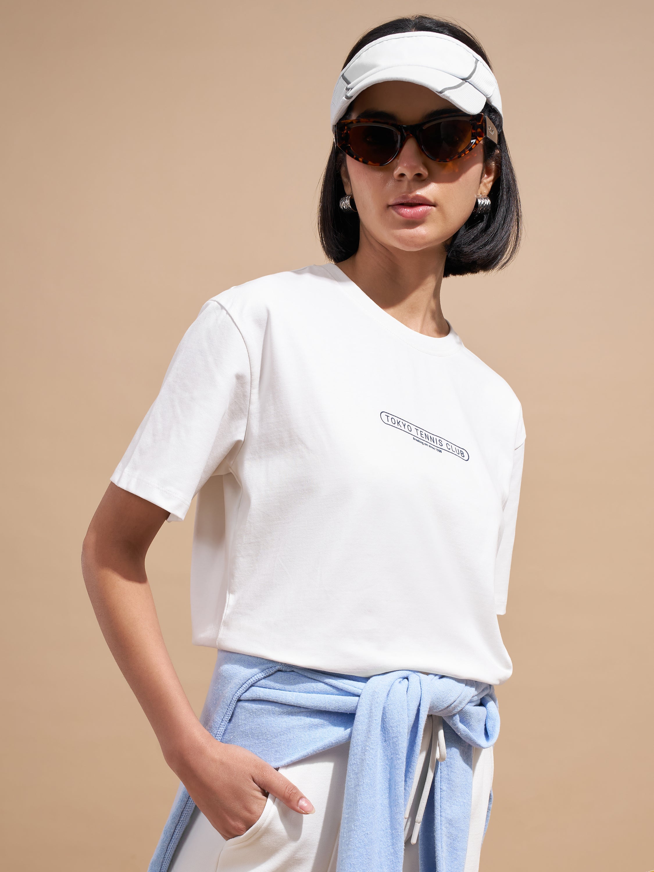 Tokyo Talkies Women White Printed Regular Top
