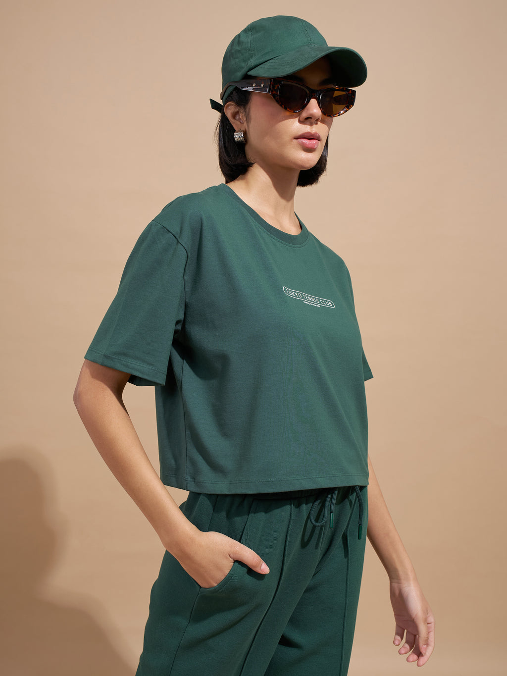 Tokyo Talkies Women Green Printed Regular Top