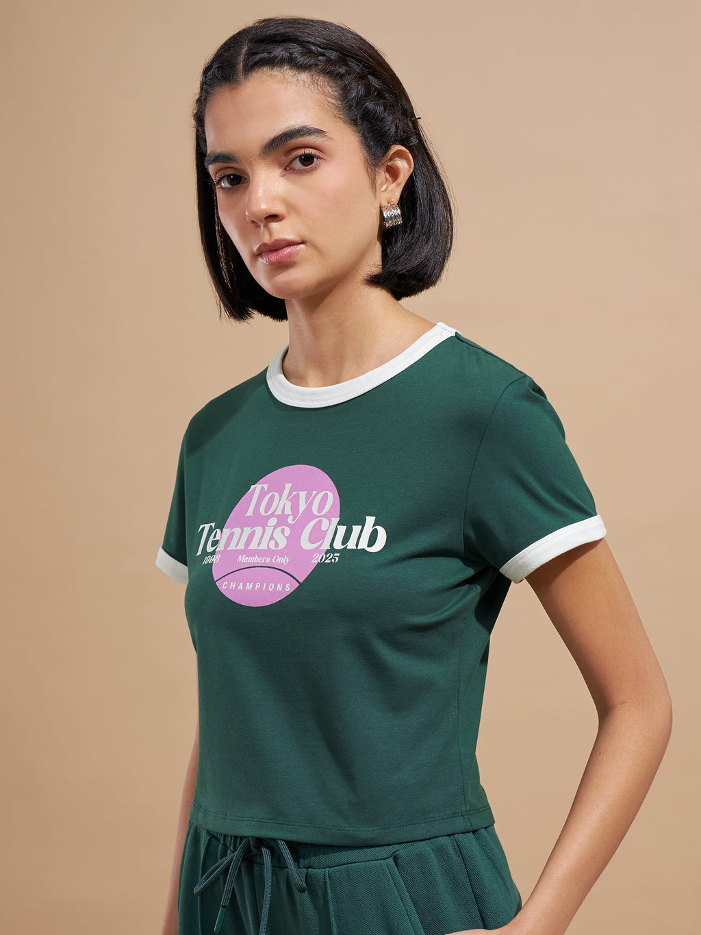 Tokyo Talkies Women Green Printed Regular Top