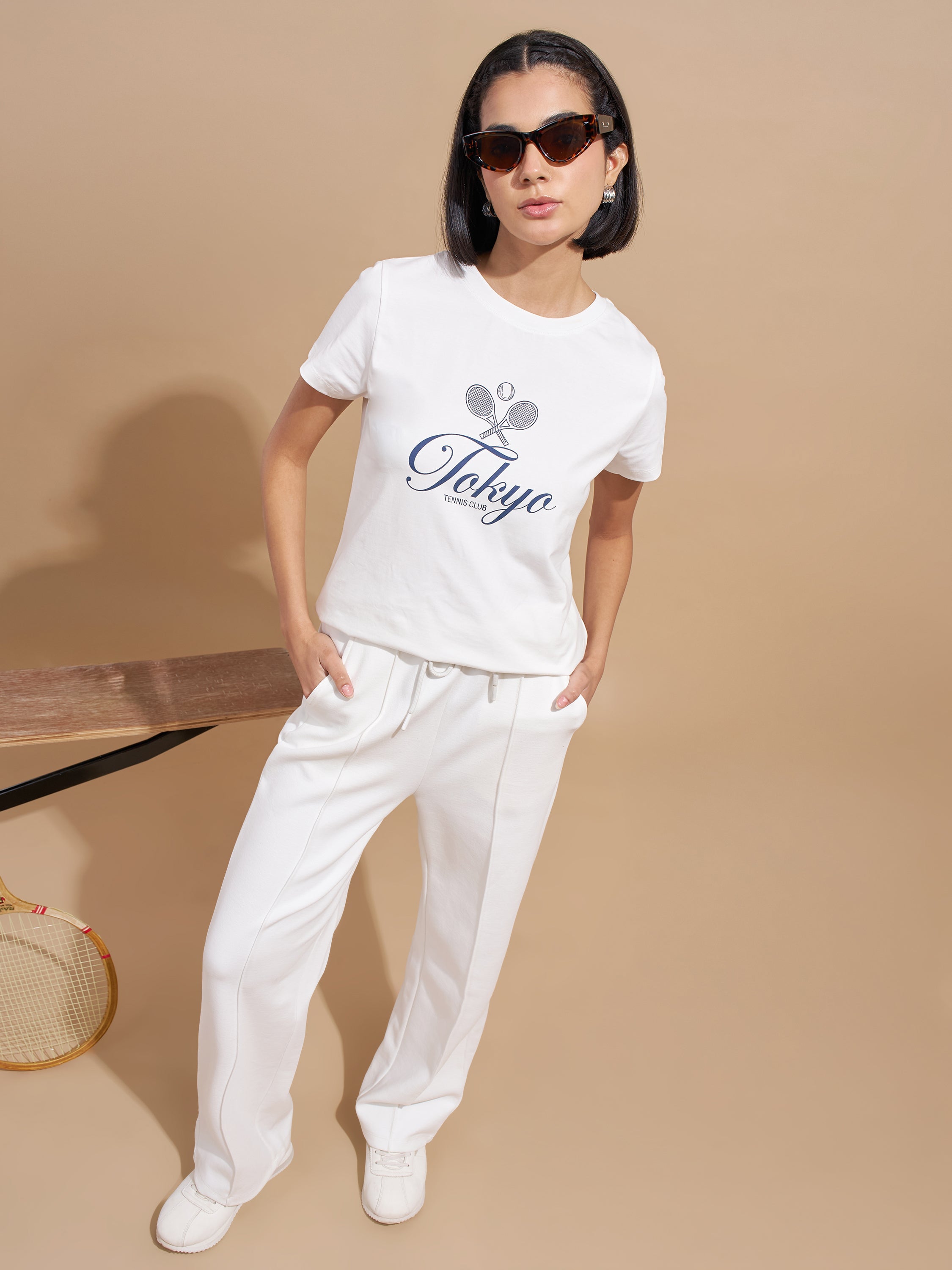 Tokyo Talkies Women White Printed Regular Top