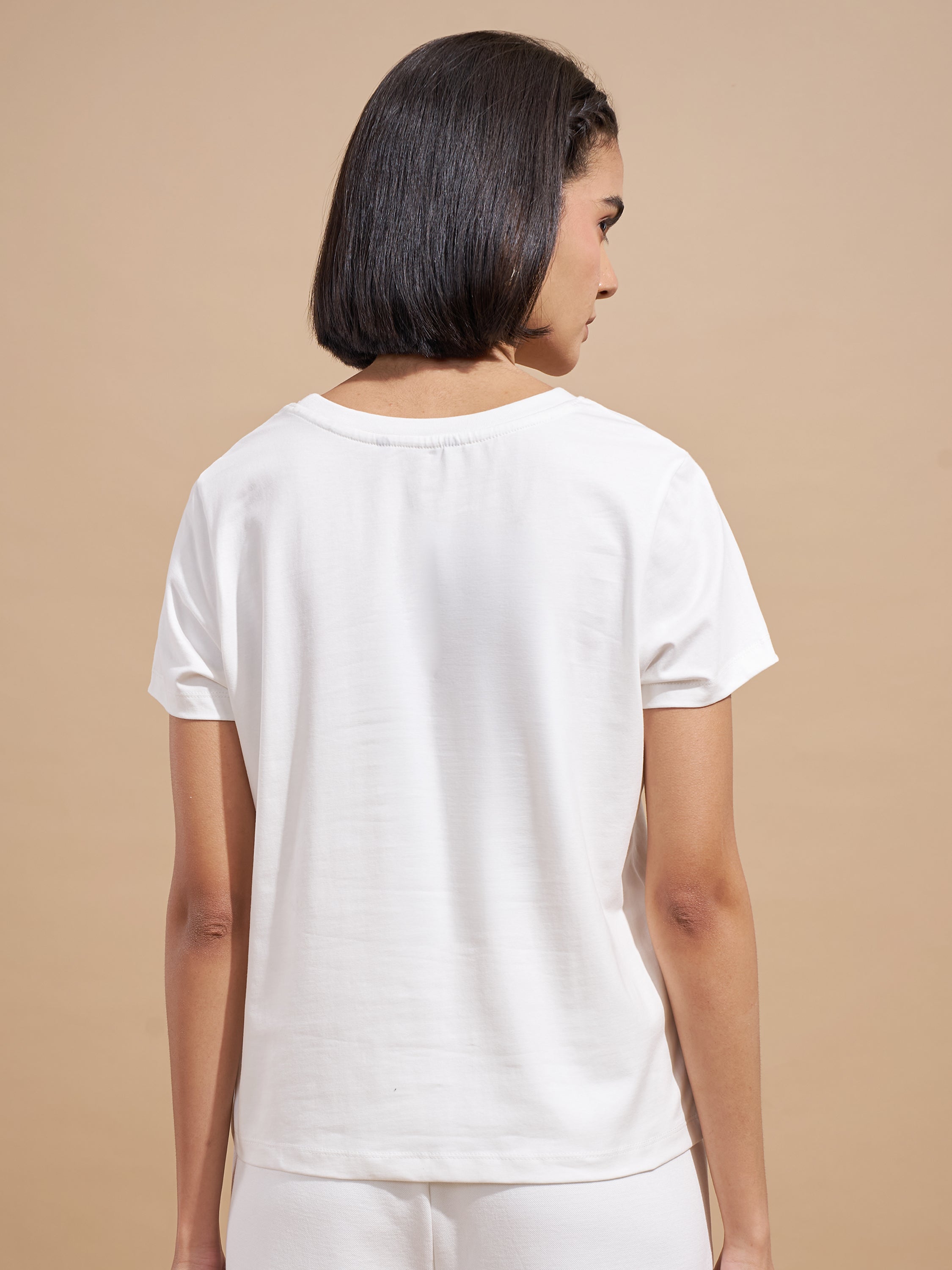 Tokyo Talkies Women White Printed Regular Top