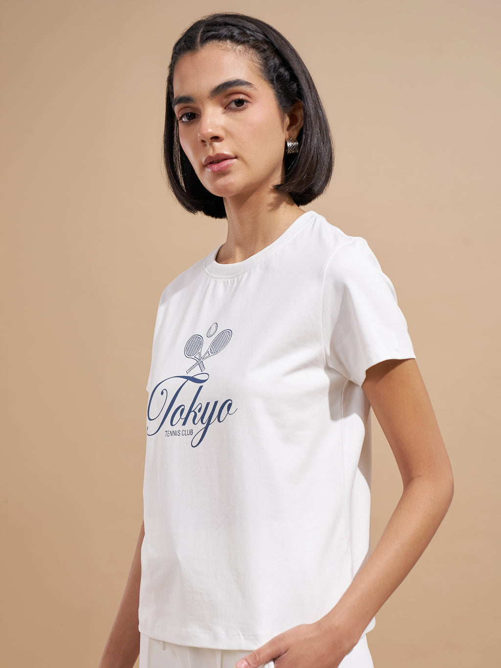 Tokyo Talkies Women White Printed Regular Top