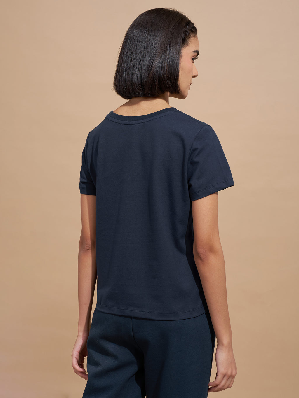 Tokyo Talkies Women Navy Blue Printed Regular Top