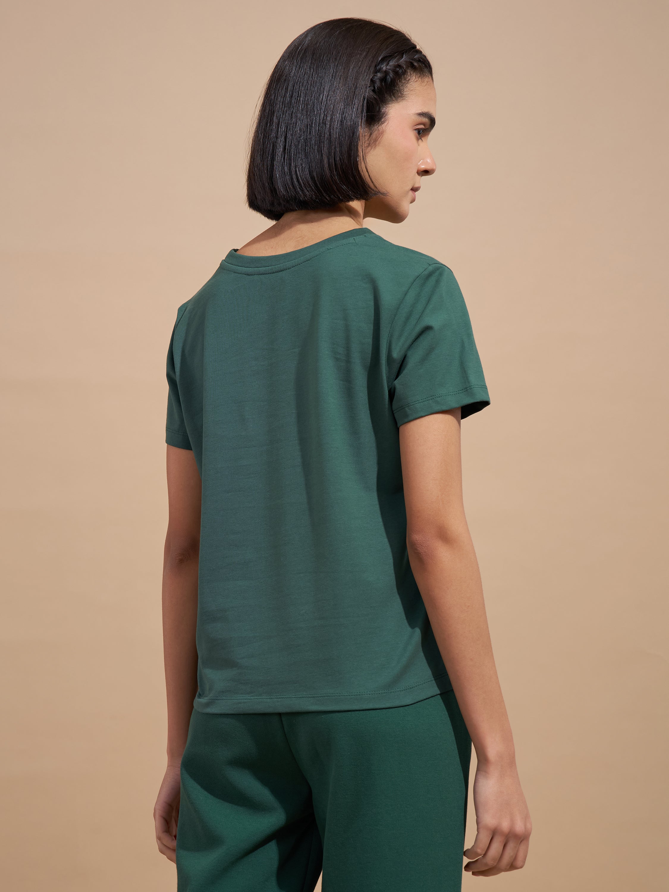 Tokyo Talkies Women Green Printed Regular Top