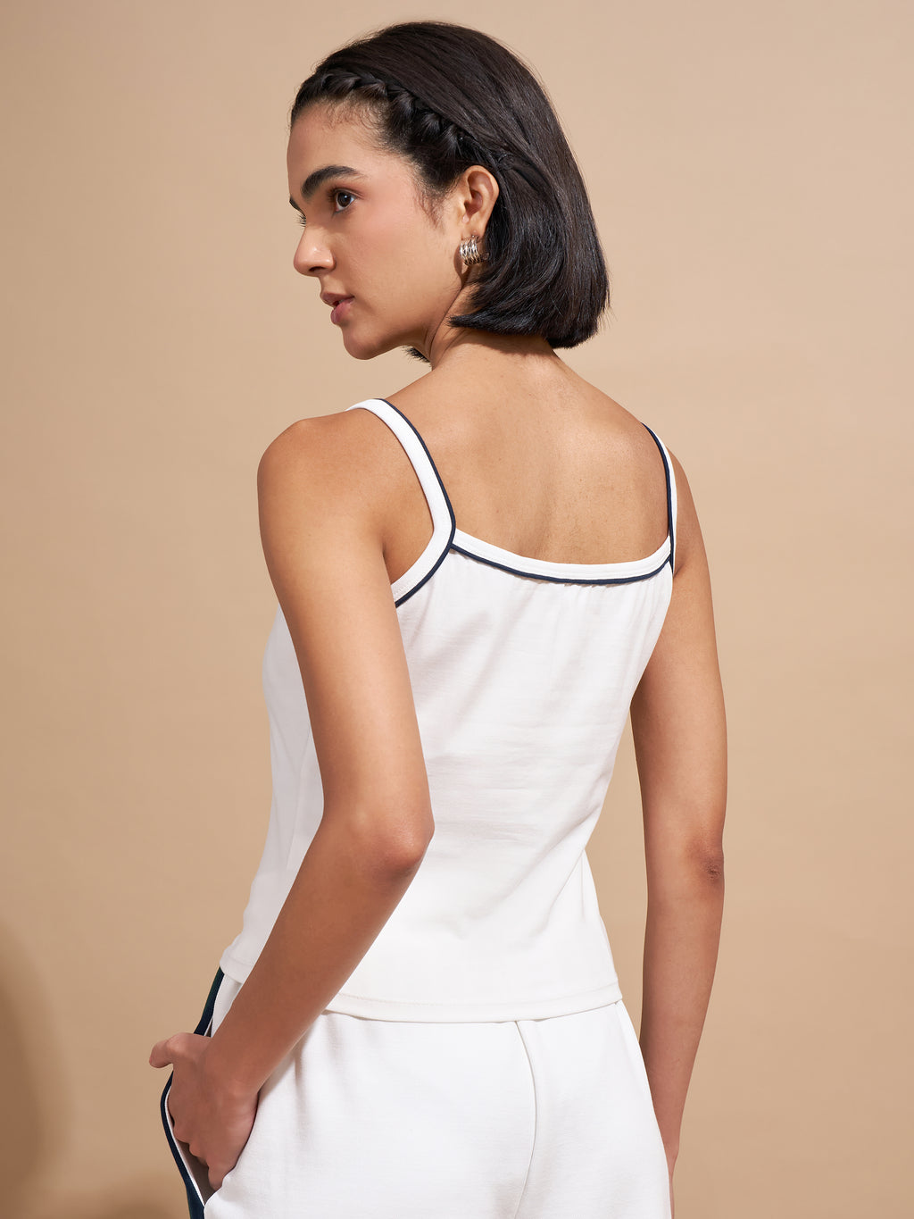 Tokyo Talkies Women White Embroidered Regular Top