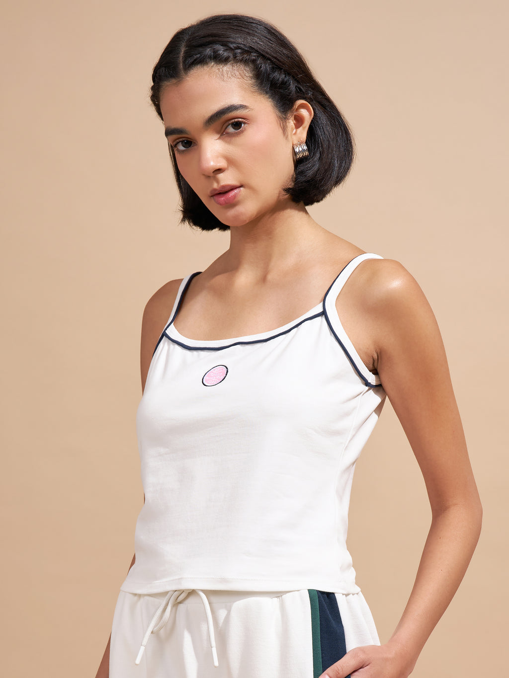 Tokyo Talkies Women White Embroidered Regular Top