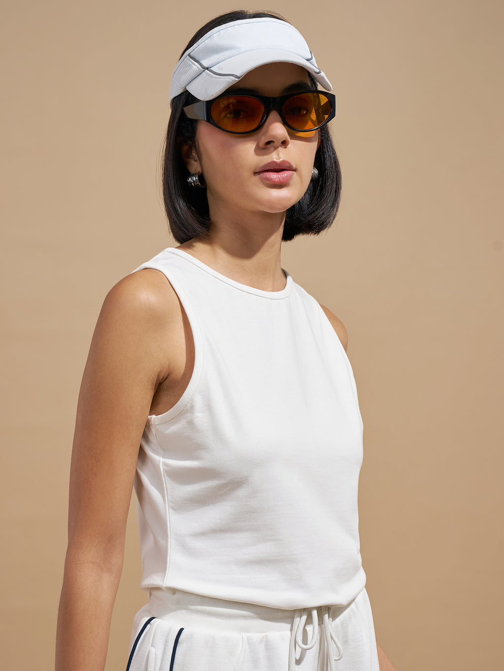 Tokyo Talkies Women White Printed Tank Top
