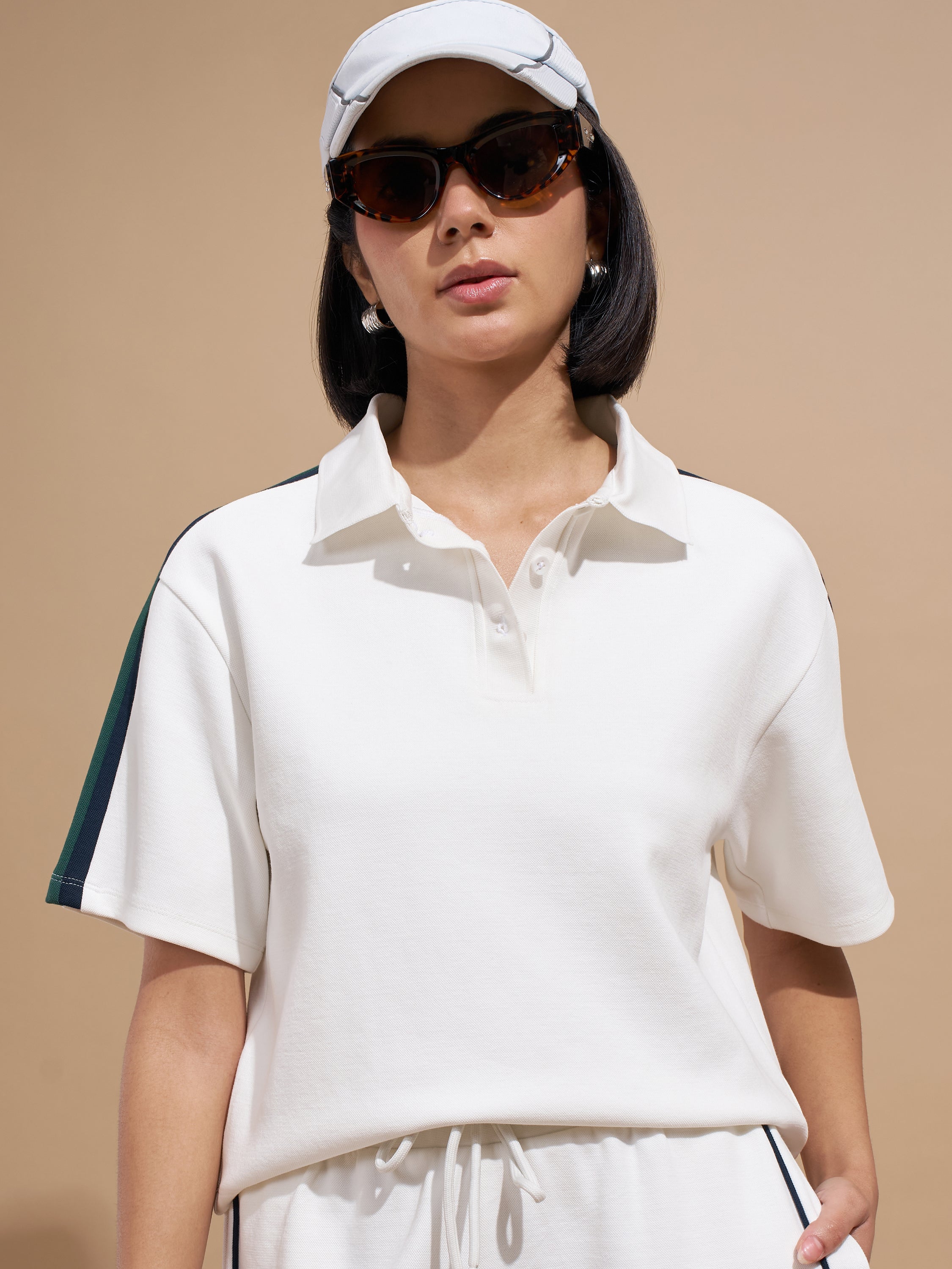 Tokyo Talkies Women White Colourblocked Regular Top