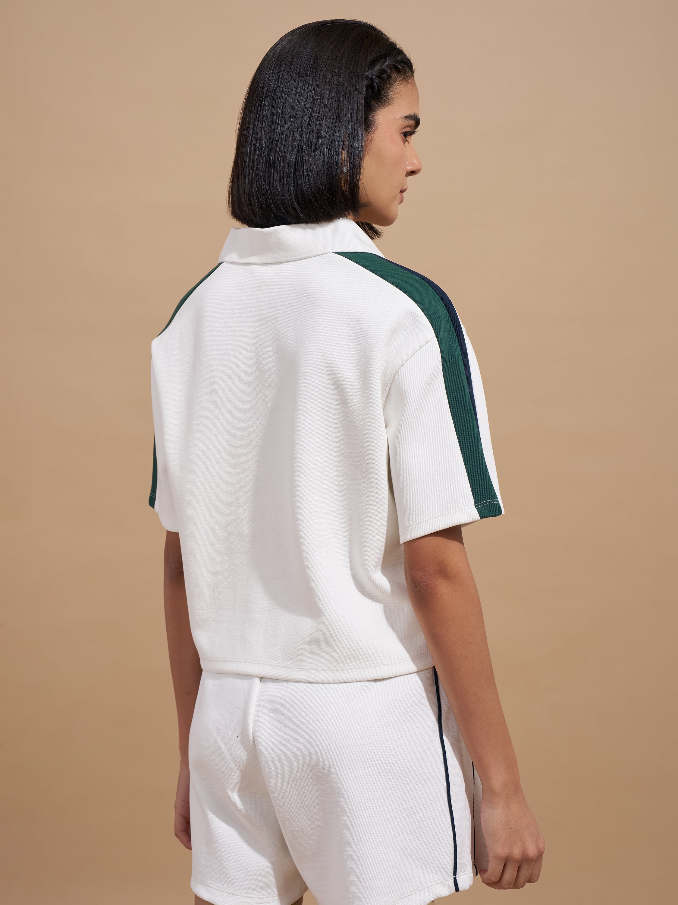 Tokyo Talkies Women White Colourblocked Regular Top