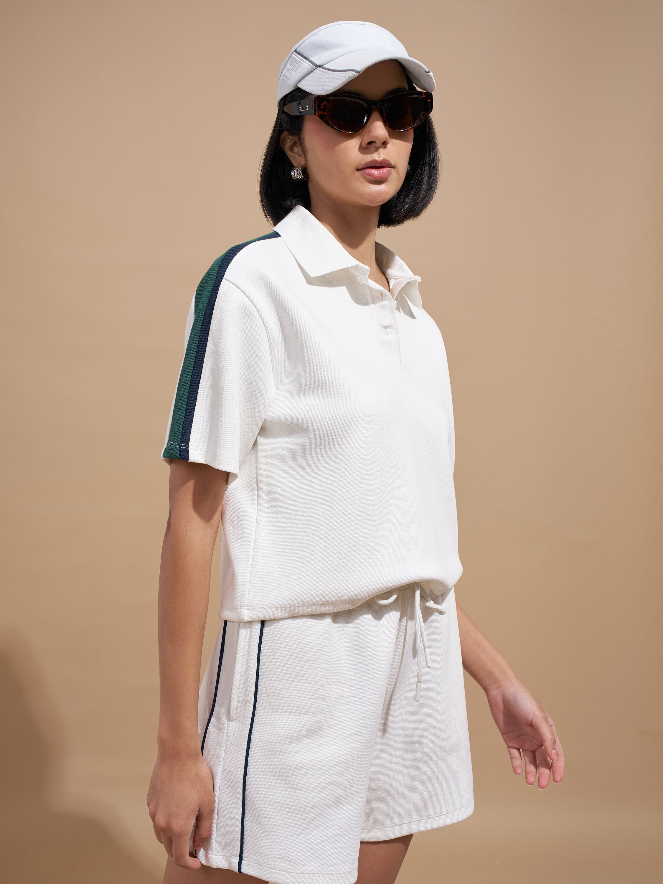 Tokyo Talkies Women White Colourblocked Regular Top