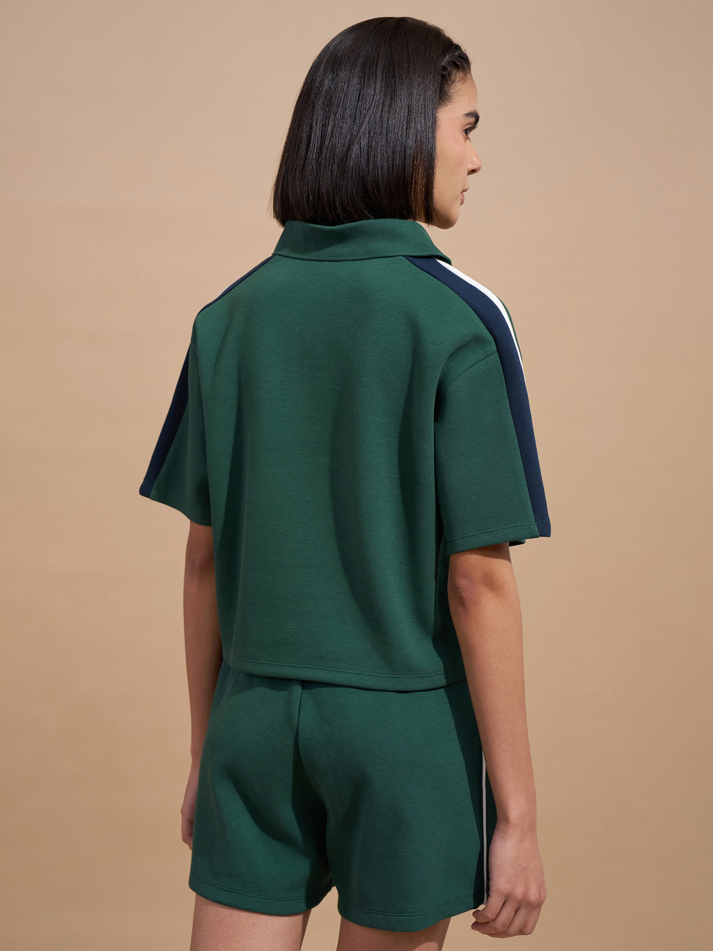 Tokyo Talkies Women Green Colourblocked Regular Top