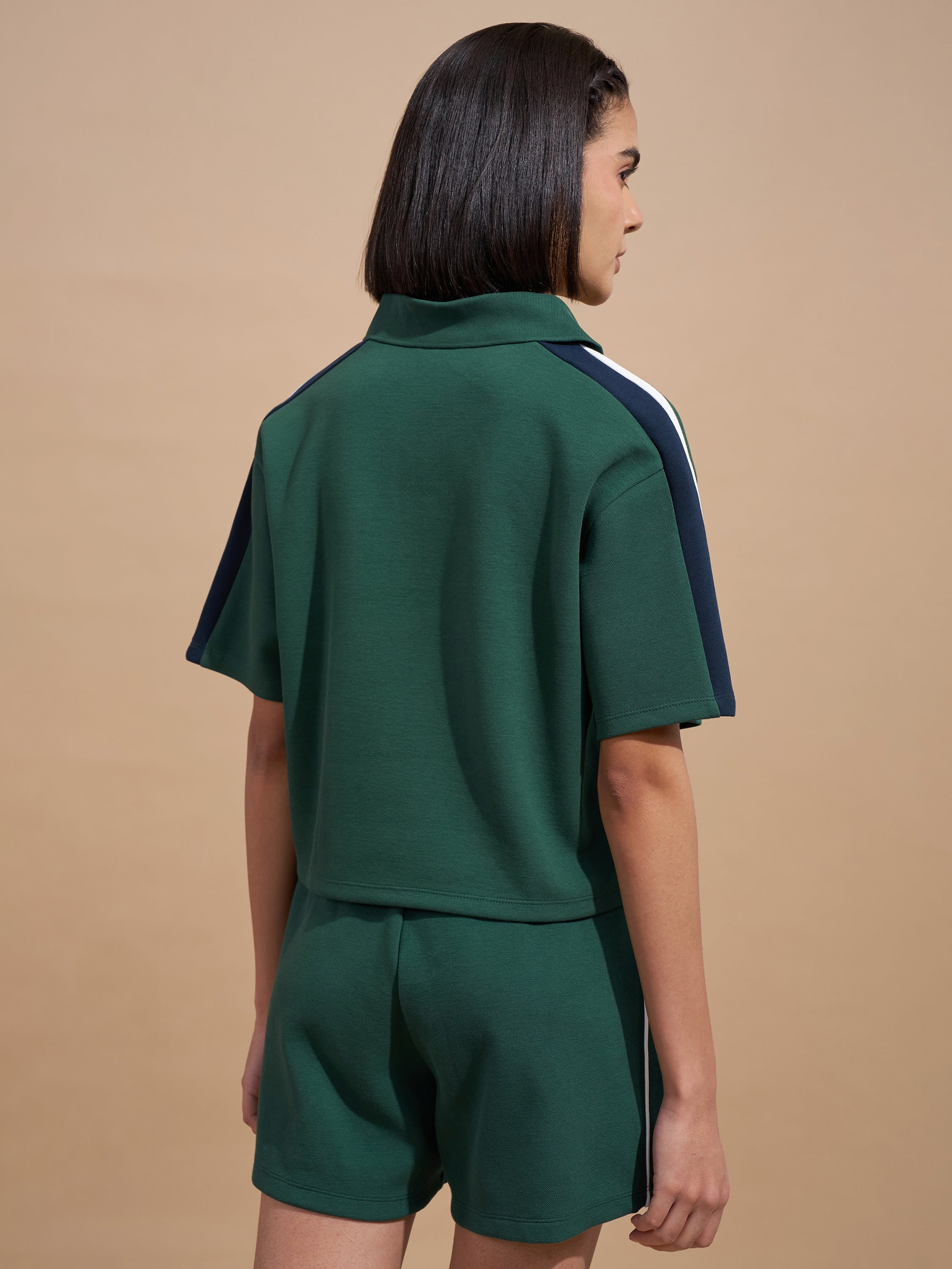 Tokyo Talkies Women Green Colourblocked Regular Top