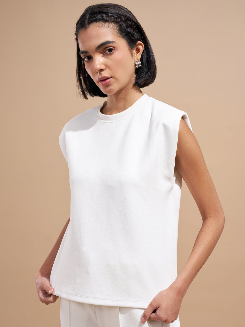 Tokyo Talkies Women White Solid Regular Top