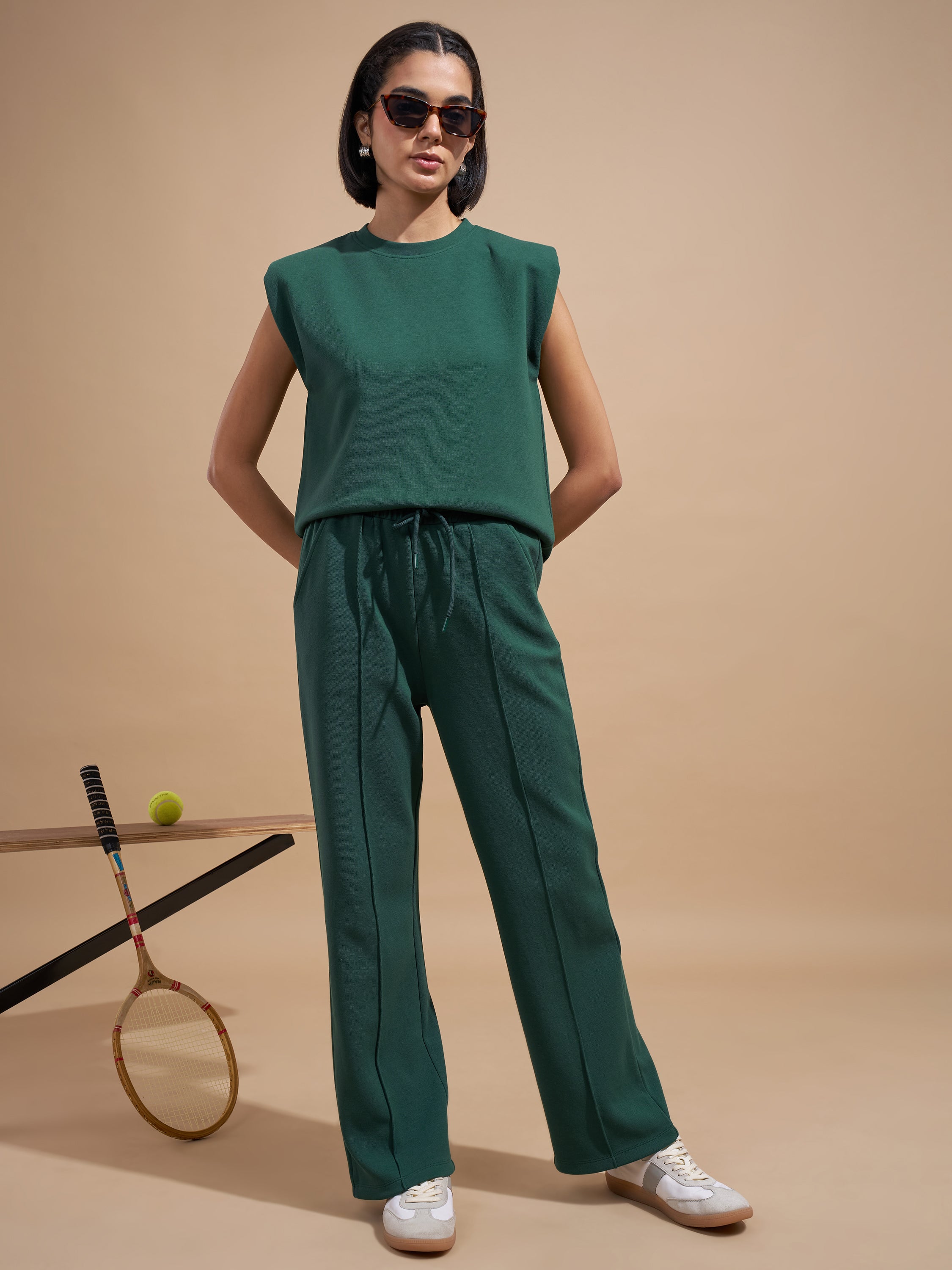 Tokyo Talkies Women Green Solid Regular Top