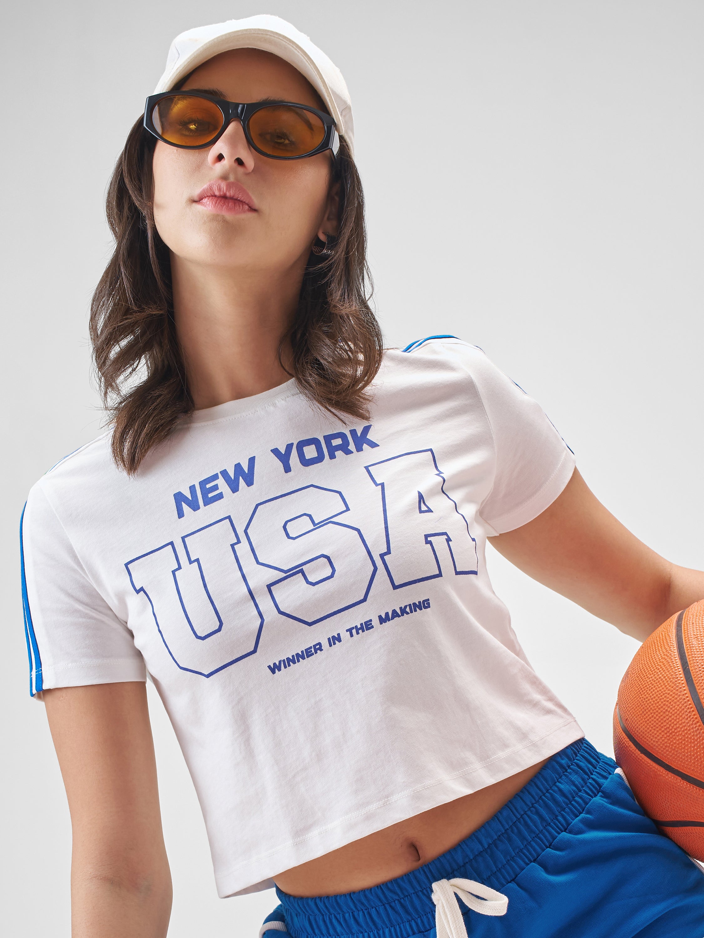 Street By Tokyo Talkies Women White Printed Round Neck T-Shirt - White - Image 1
