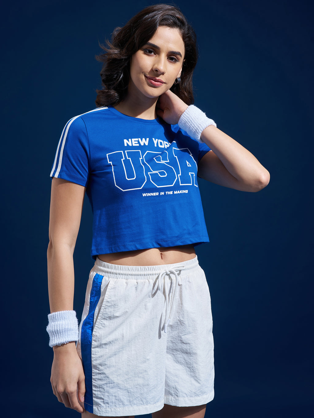 Street By Tokyo Talkies Women Blue Printed Round Neck T-Shirt - Blue - Image 6
