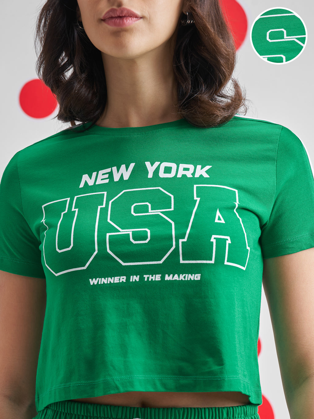 Street By Tokyo Talkies Women Green Printed Round Neck T-Shirt - Green - Image 5