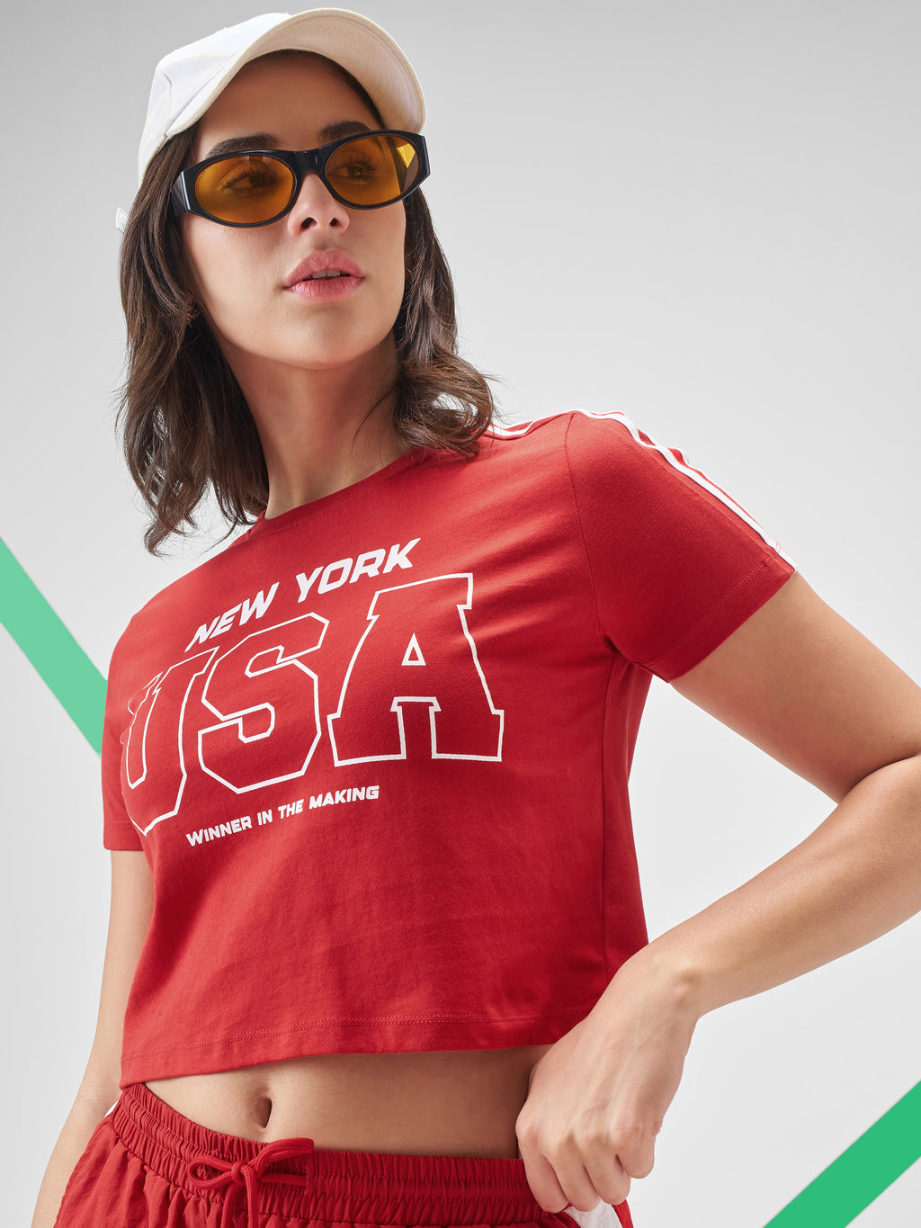 Street By Tokyo Talkies Women Red Printed Round Neck T-Shirt - Red - Image 1