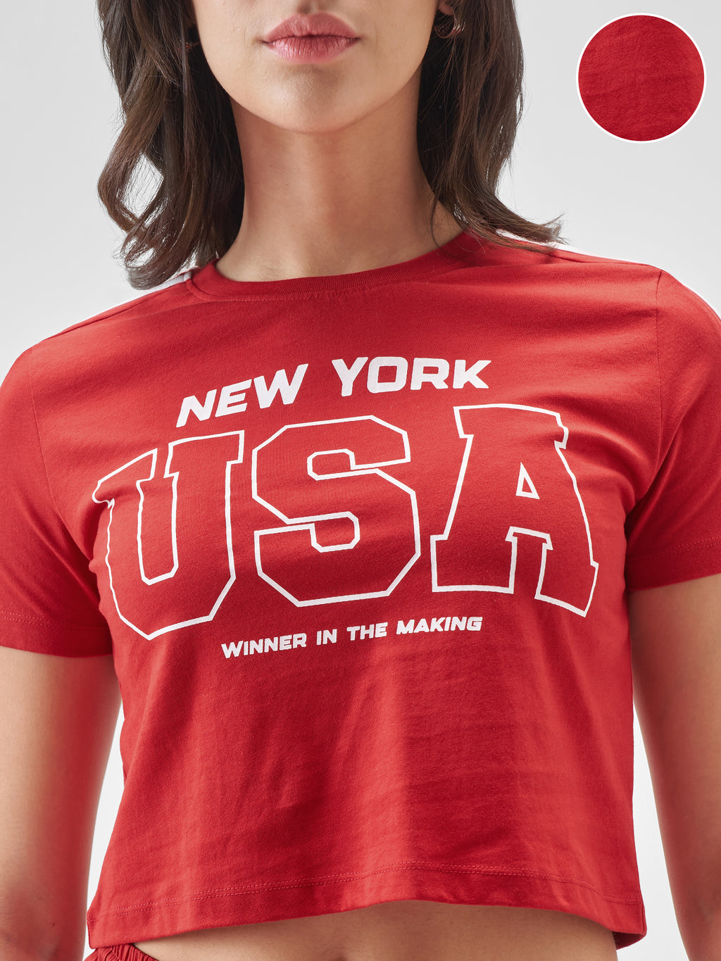 Street By Tokyo Talkies Women Red Printed Round Neck T-Shirt - Red - Image 5