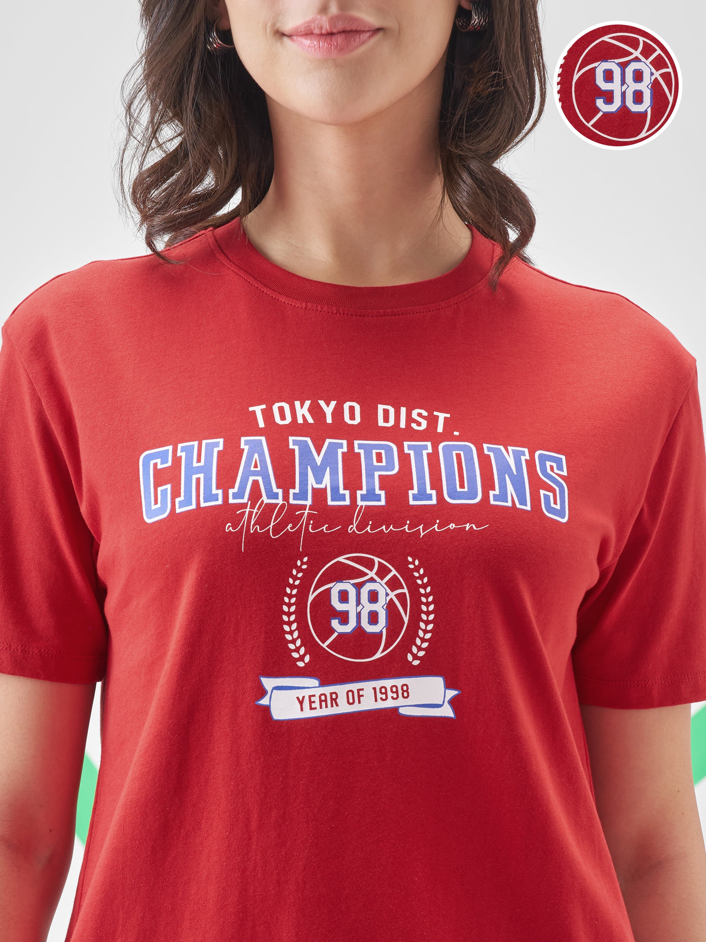 Street By Tokyo Talkies Women Red Printed Round Neck T-Shirt - Red - Image 5