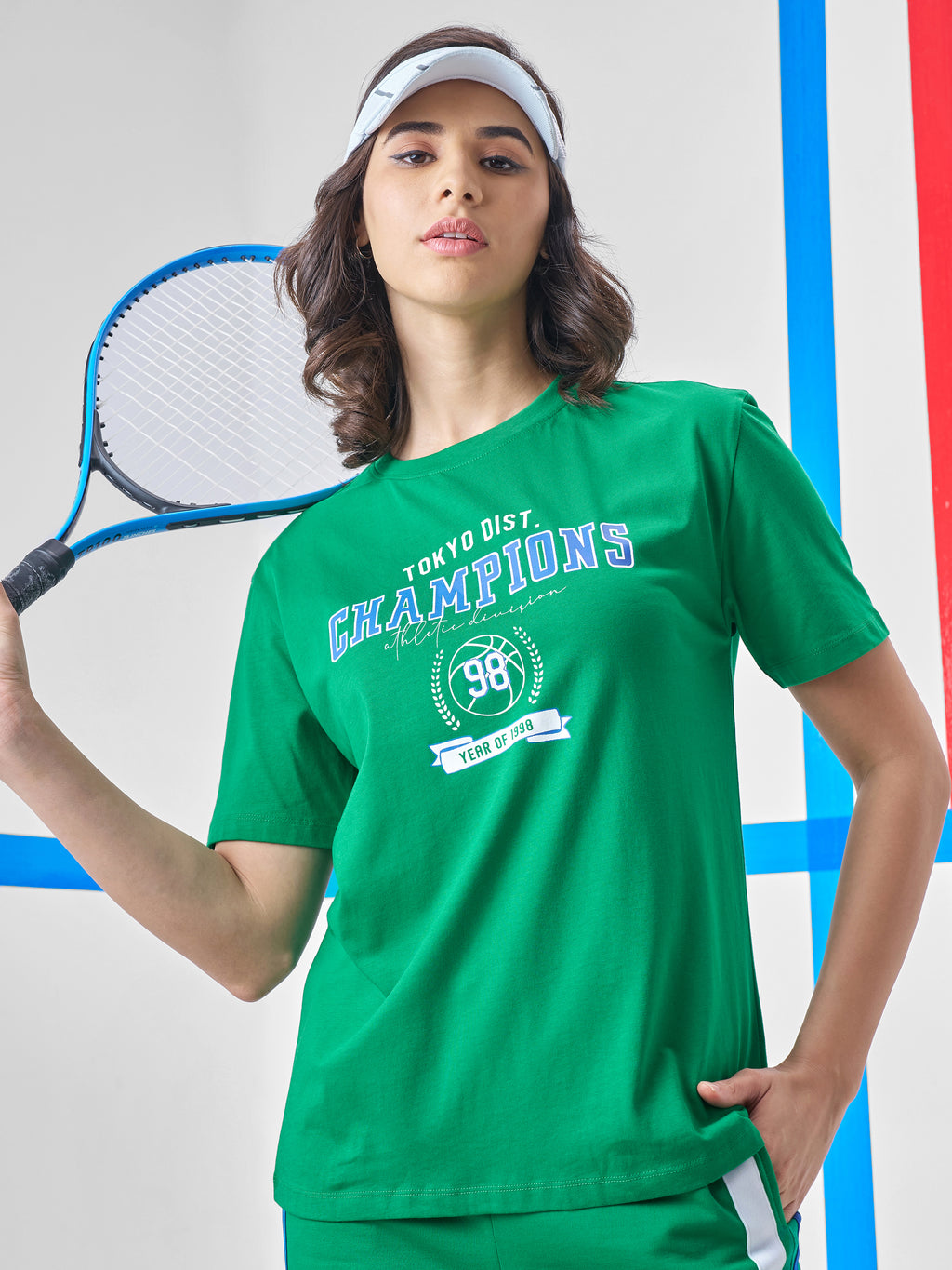 Street By Tokyo Talkies Women Green Printed Round Neck T-Shirt - Green - Image 1