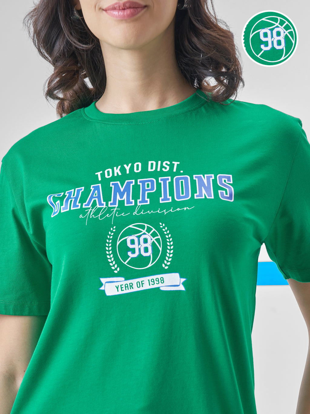 Street By Tokyo Talkies Women Green Printed Round Neck T-Shirt - Green - Image 5
