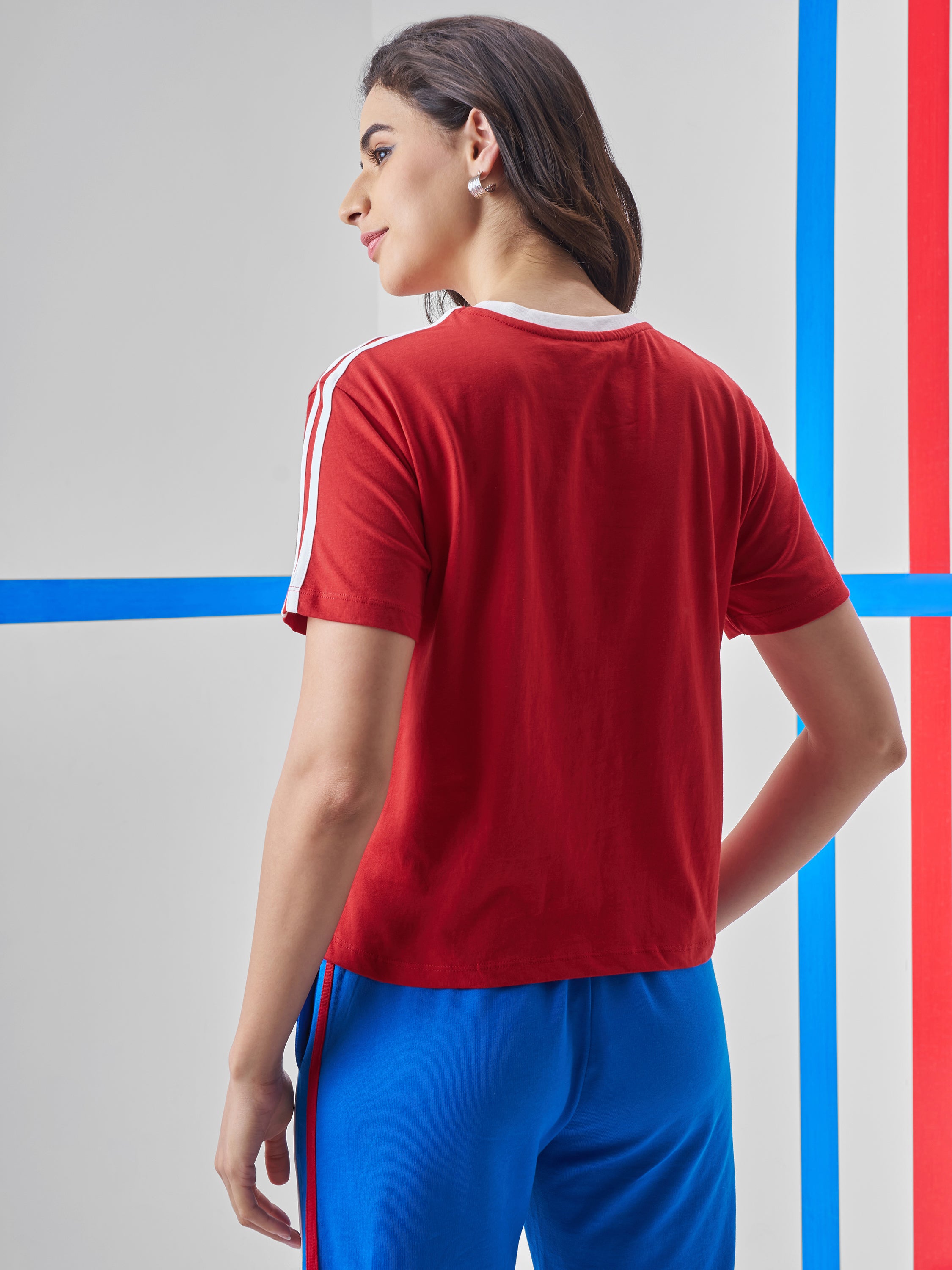 Street By Tokyo Talkies Women Red Printed Round Neck T-Shirt - Red - Image 3