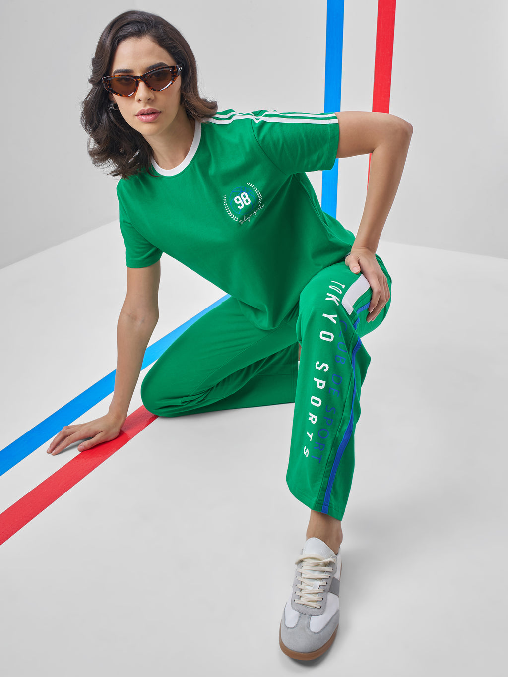Street By Tokyo Talkies Women Green Printed Round Neck T-Shirt - Green - Image 2