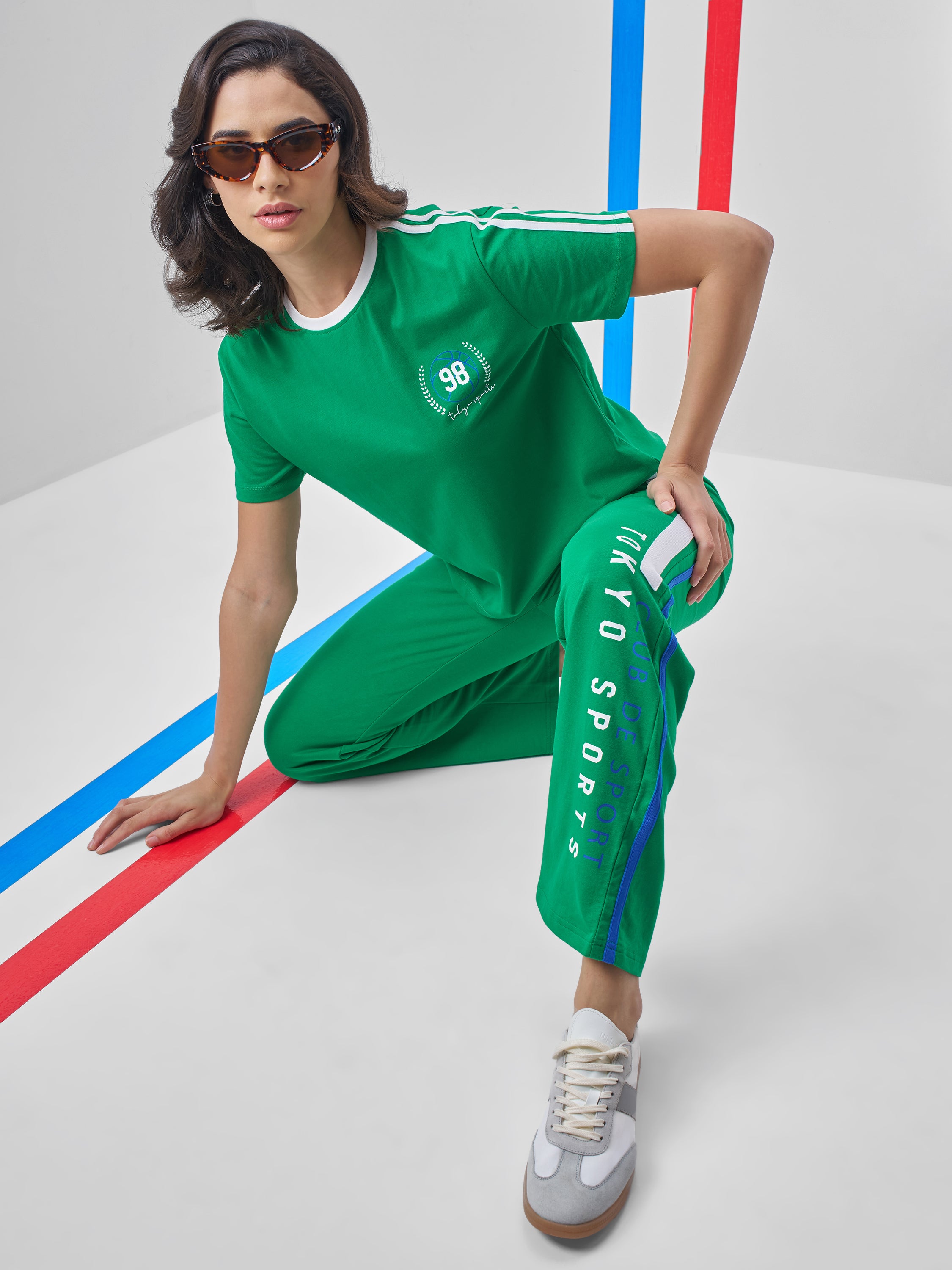 Street By Tokyo Talkies Women Green Printed Round Neck T-Shirt - Green - Image 2