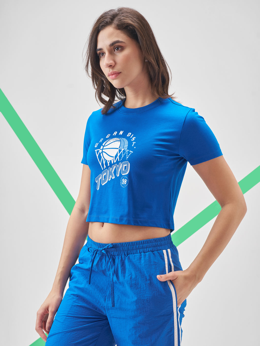 Street By Tokyo Talkies Women Blue Printed Round Neck T-Shirt - Blue - Image 4