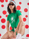 Street By Tokyo Talkies Women Green Printed Round Neck T-Shirt - Green - Image 1